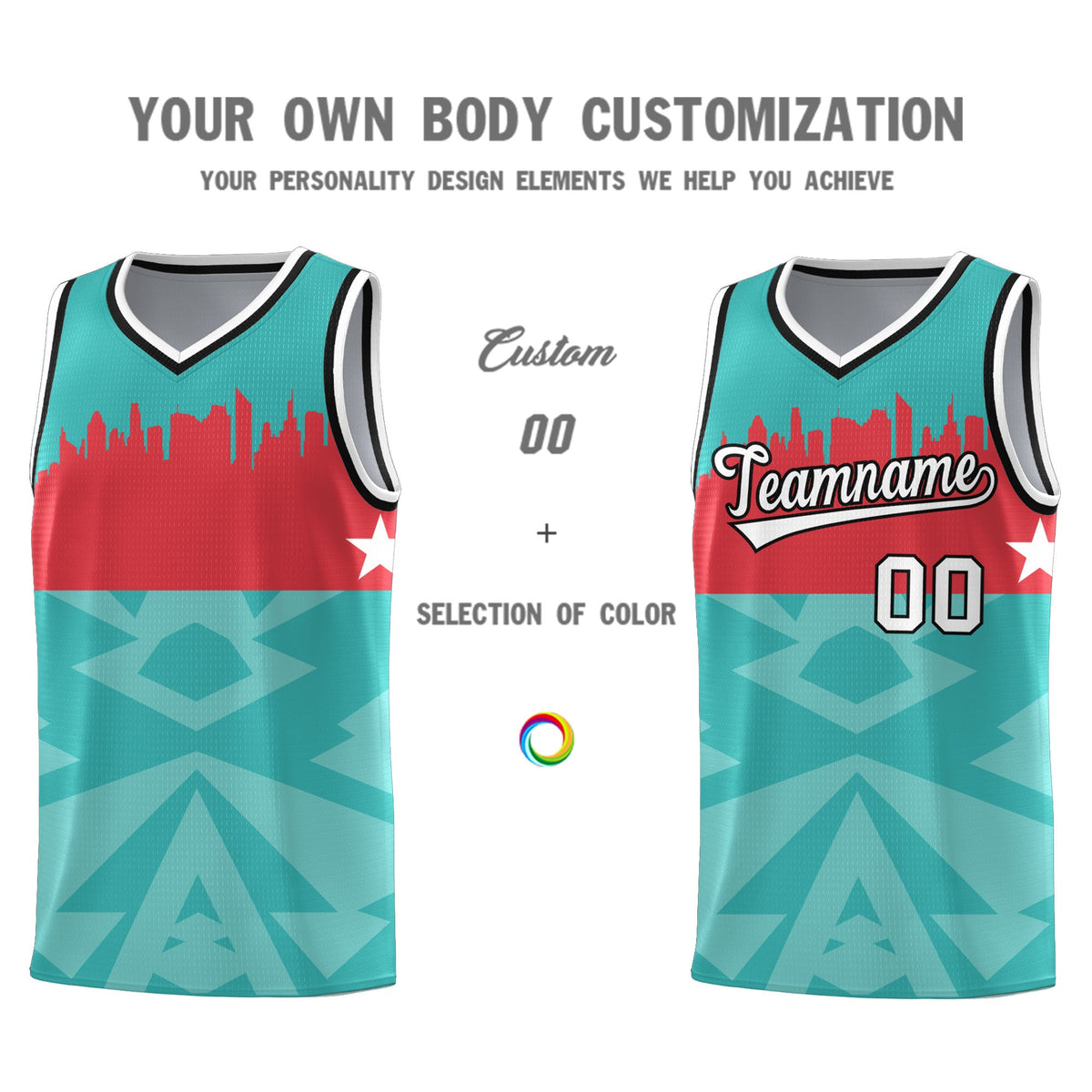 Custom Bright Green Personalized City Silhouette Pattern Sports Uniform Basketball Jersey|KXKSHOP