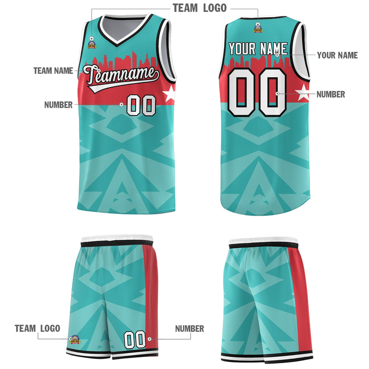 Custom Bright Green Personalized City Silhouette Pattern Sports Uniform Basketball Jersey|KXKSHOP