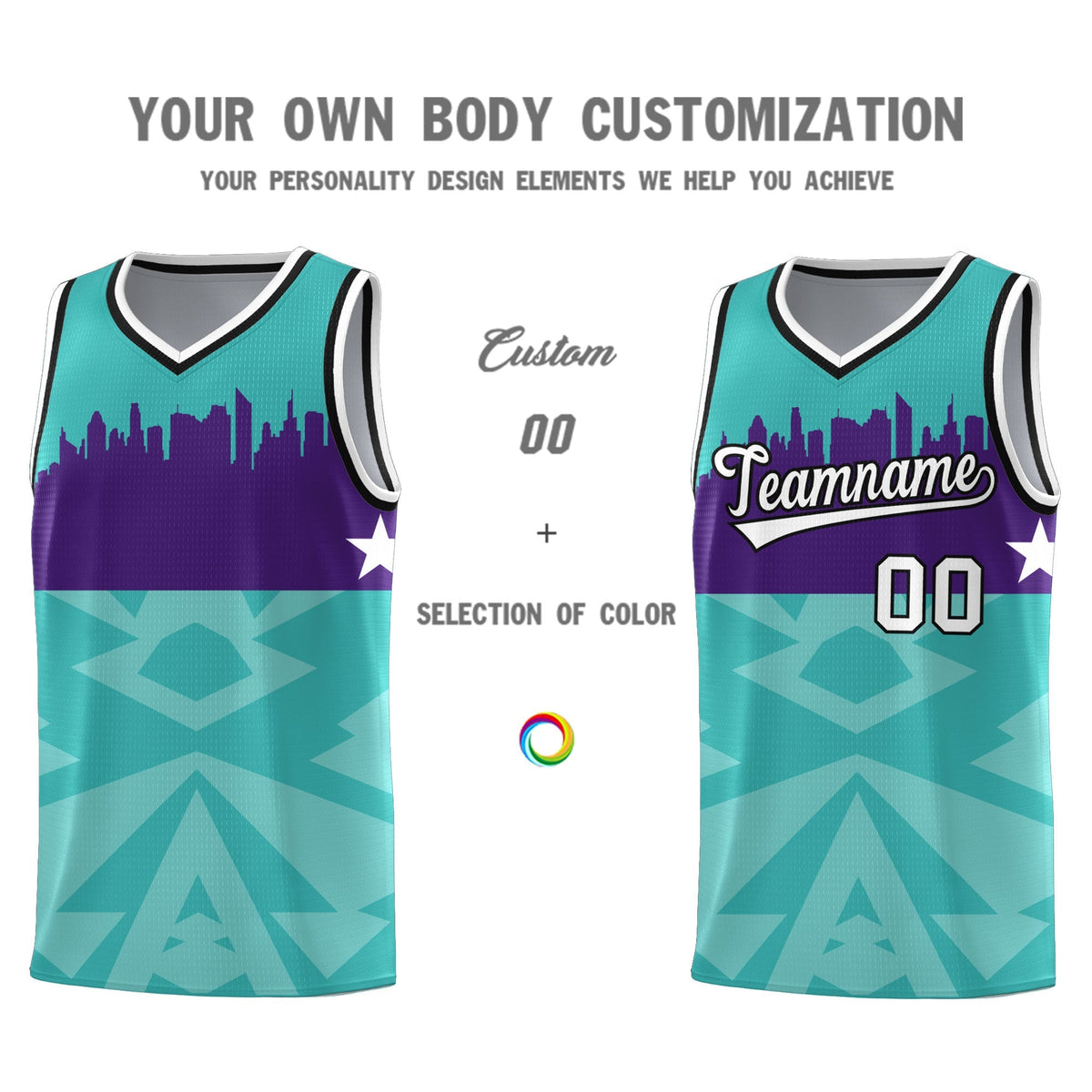 Custom Bright Green Personalized City Silhouette Pattern Sports Uniform Basketball Jersey|KXKSHOP