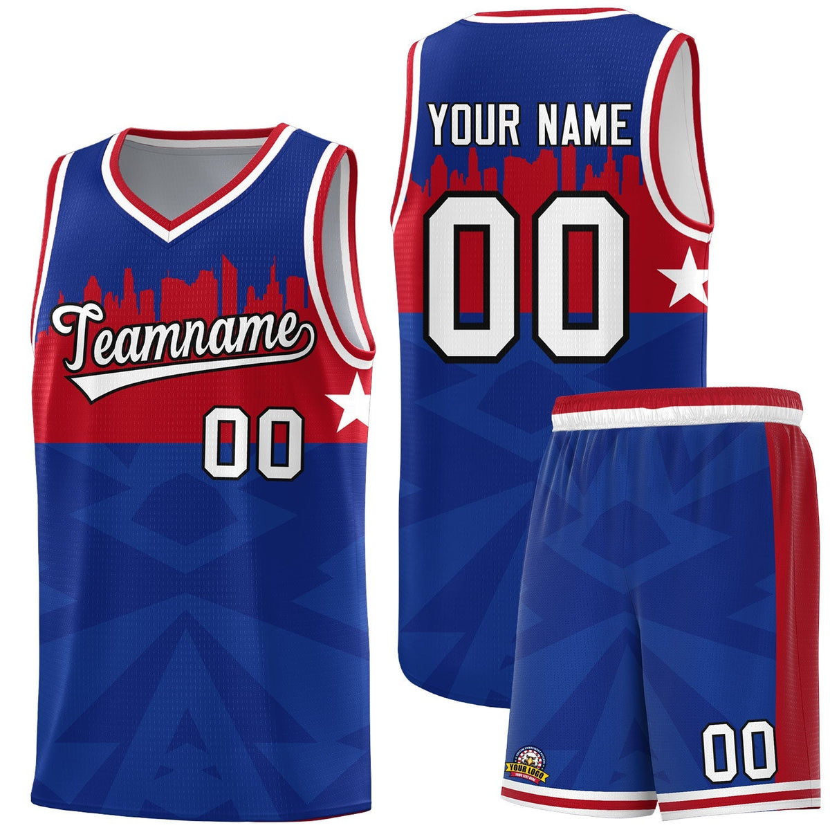 Custom Royal Personalized City Silhouette Pattern Sports Uniform Basketball Jersey|KXKSHOP