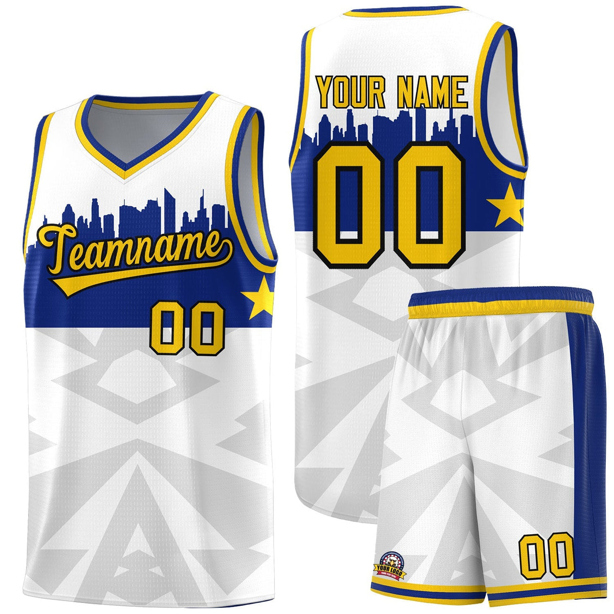 Custom White Personalized City Silhouette Pattern Sports Uniform Basketball Jersey|KXKSHOP