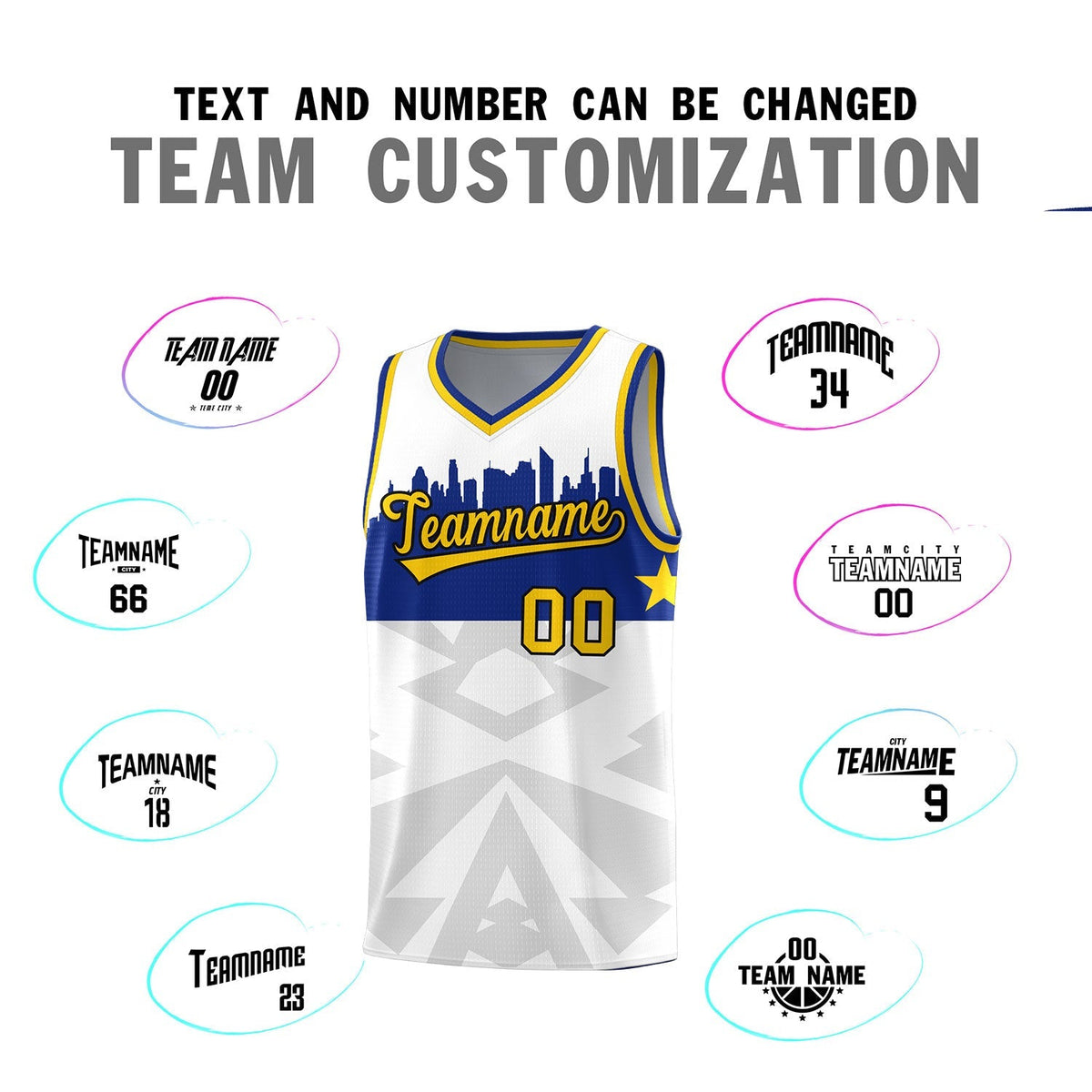 Custom White Personalized City Silhouette Pattern Sports Uniform Basketball Jersey|KXKSHOP