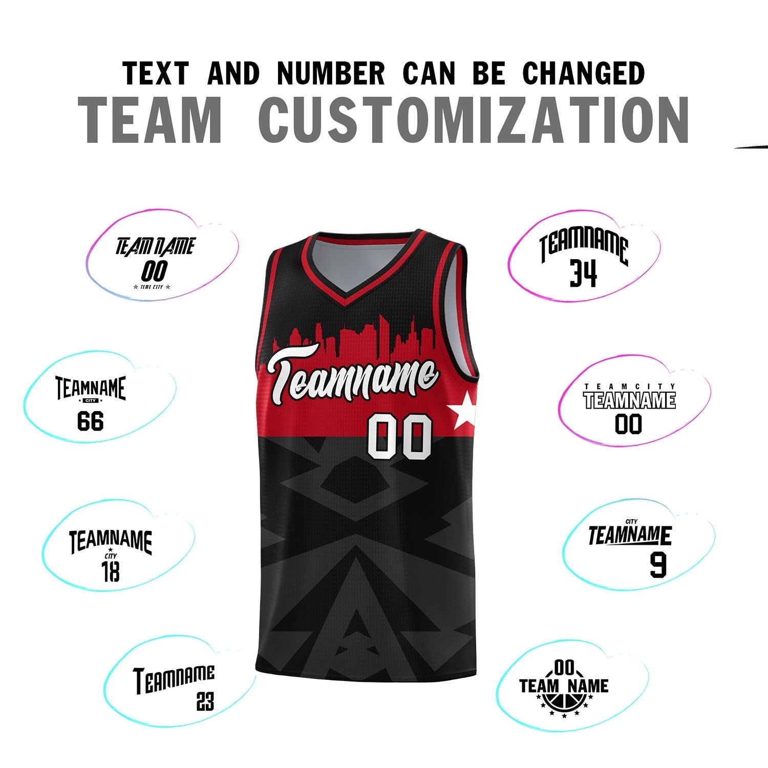 Custom Black Personalized City Silhouette Pattern Sports Uniform Basketball Jersey|KXKSHOP