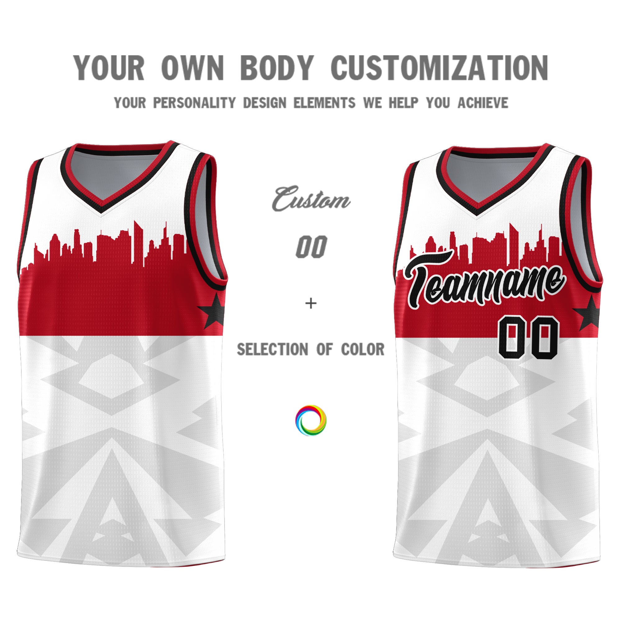 Custom White Personalized City Silhouette Pattern Sports Uniform Basketball Jersey|KXKSHOP