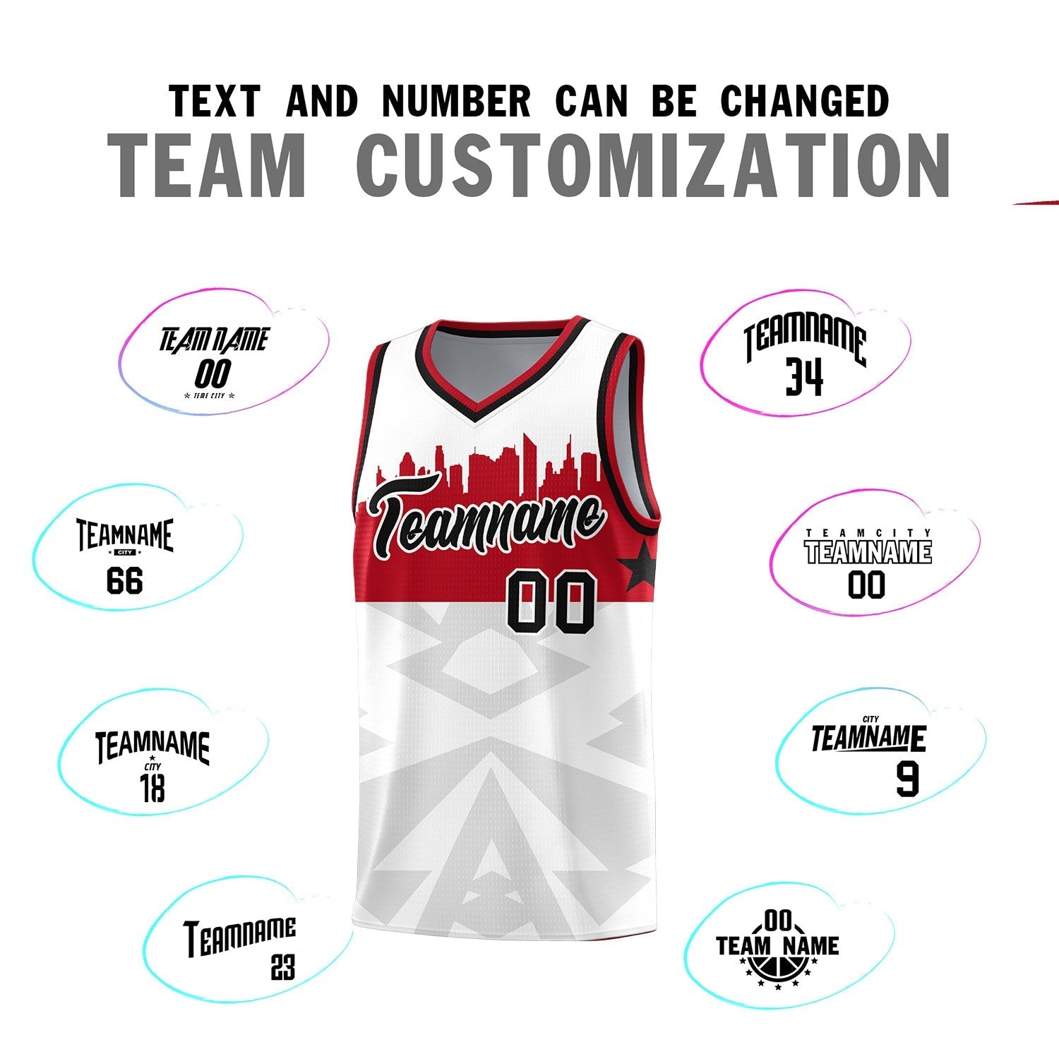 Custom White Personalized City Silhouette Pattern Sports Uniform Basketball Jersey|KXKSHOP