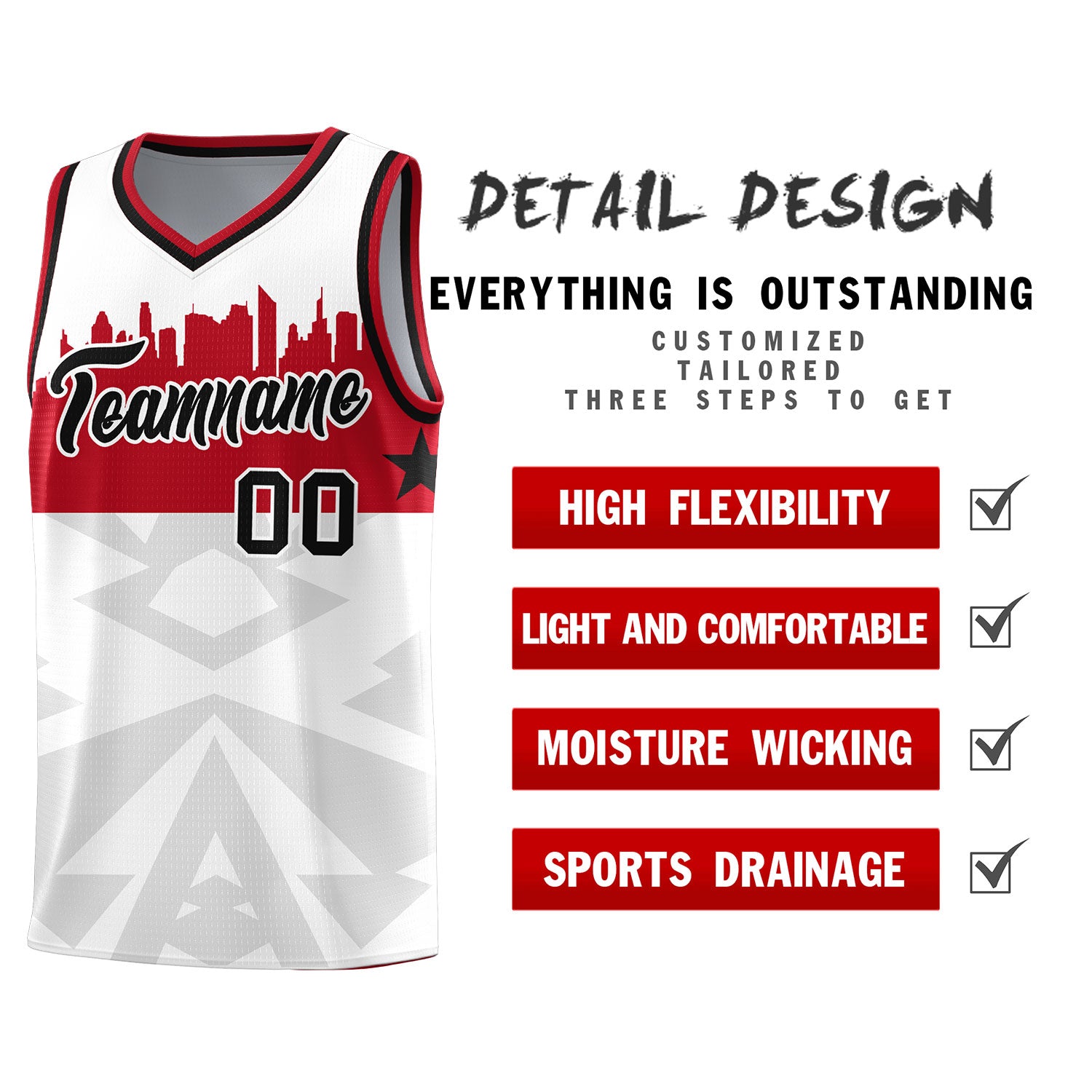 Custom White Personalized City Silhouette Pattern Sports Uniform Basketball Jersey|KXKSHOP