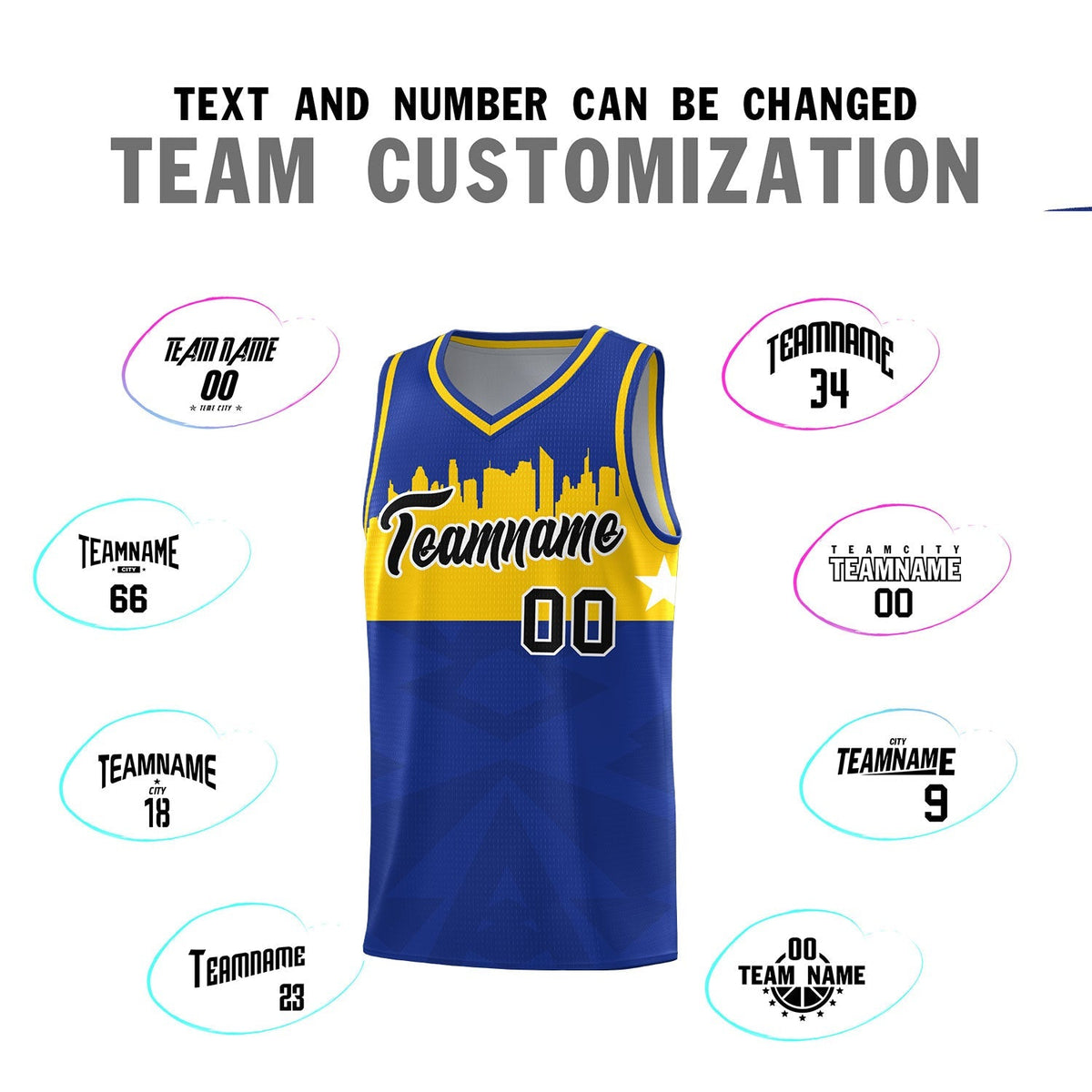 Custom Royal Personalized City Silhouette Pattern Sports Uniform Basketball Jersey|KXKSHOP