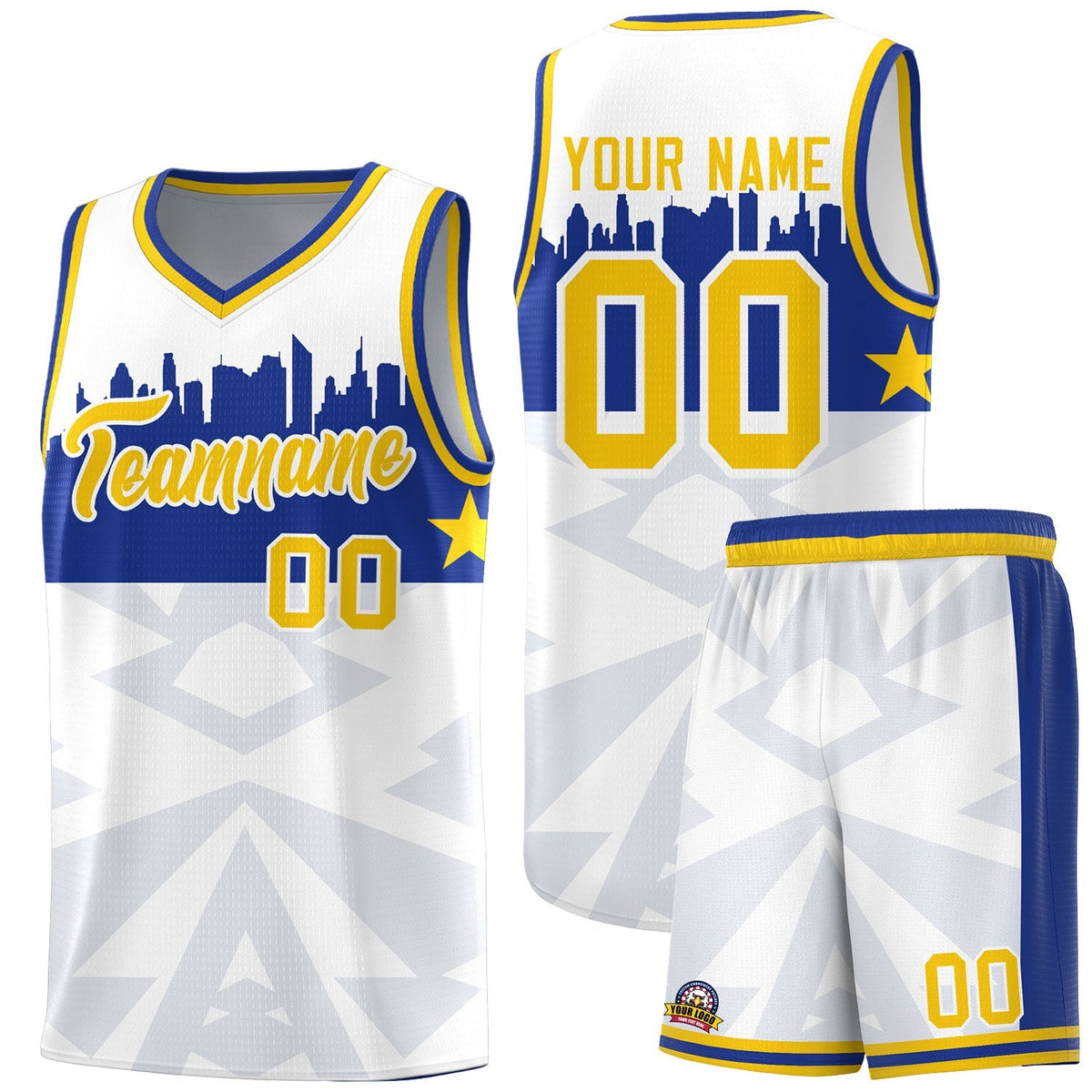 Custom White Personalized City Silhouette Pattern Sports Uniform Basketball Jersey|KXKSHOP