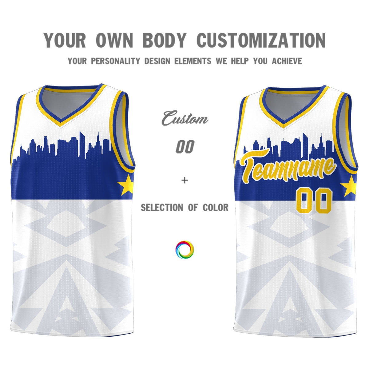 Custom White Personalized City Silhouette Pattern Sports Uniform Basketball Jersey|KXKSHOP