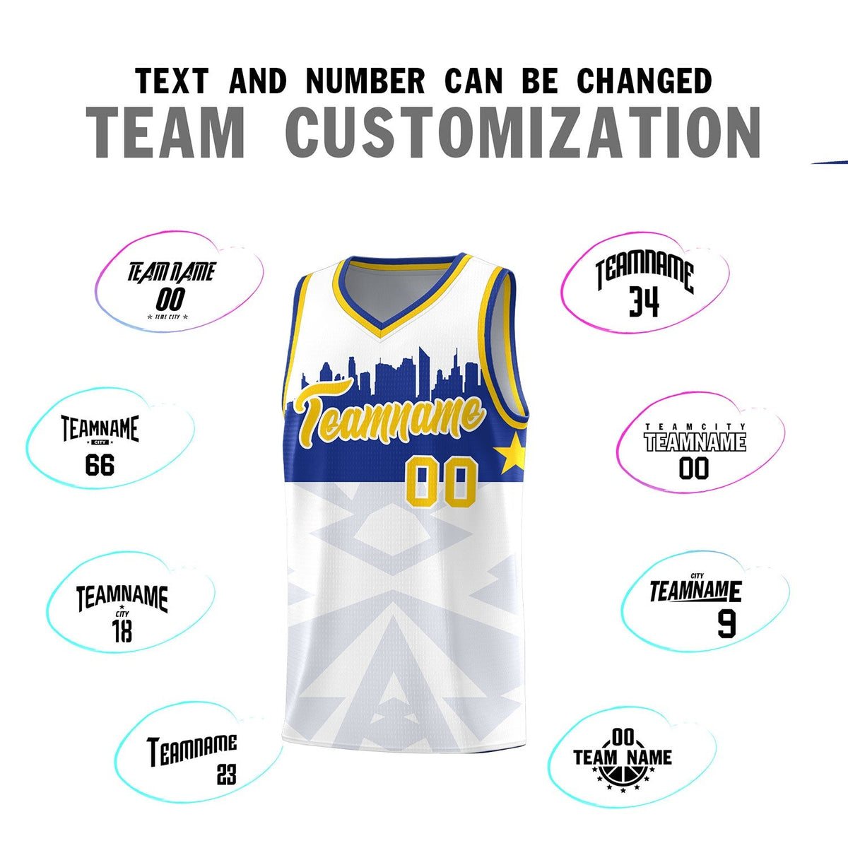 Custom White Personalized City Silhouette Pattern Sports Uniform Basketball Jersey|KXKSHOP
