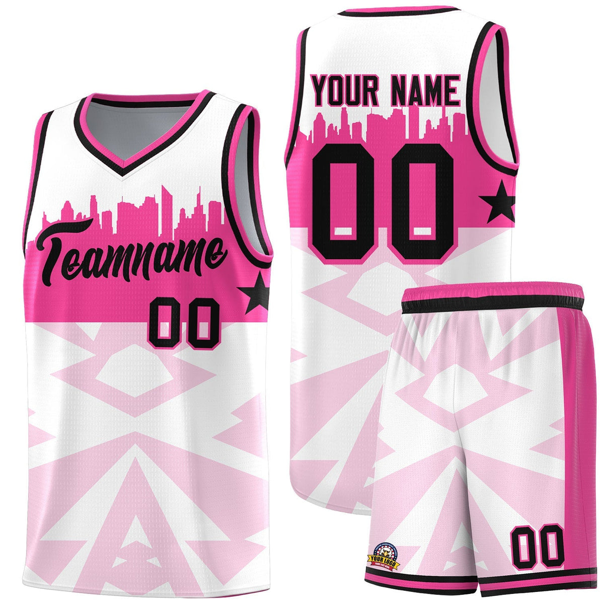 Custom White Personalized City Silhouette Pattern Sports Uniform Basketball Jersey|KXKSHOP