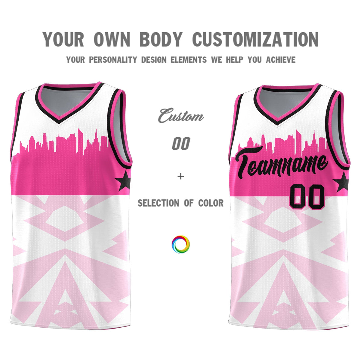 Custom White Personalized City Silhouette Pattern Sports Uniform Basketball Jersey|KXKSHOP