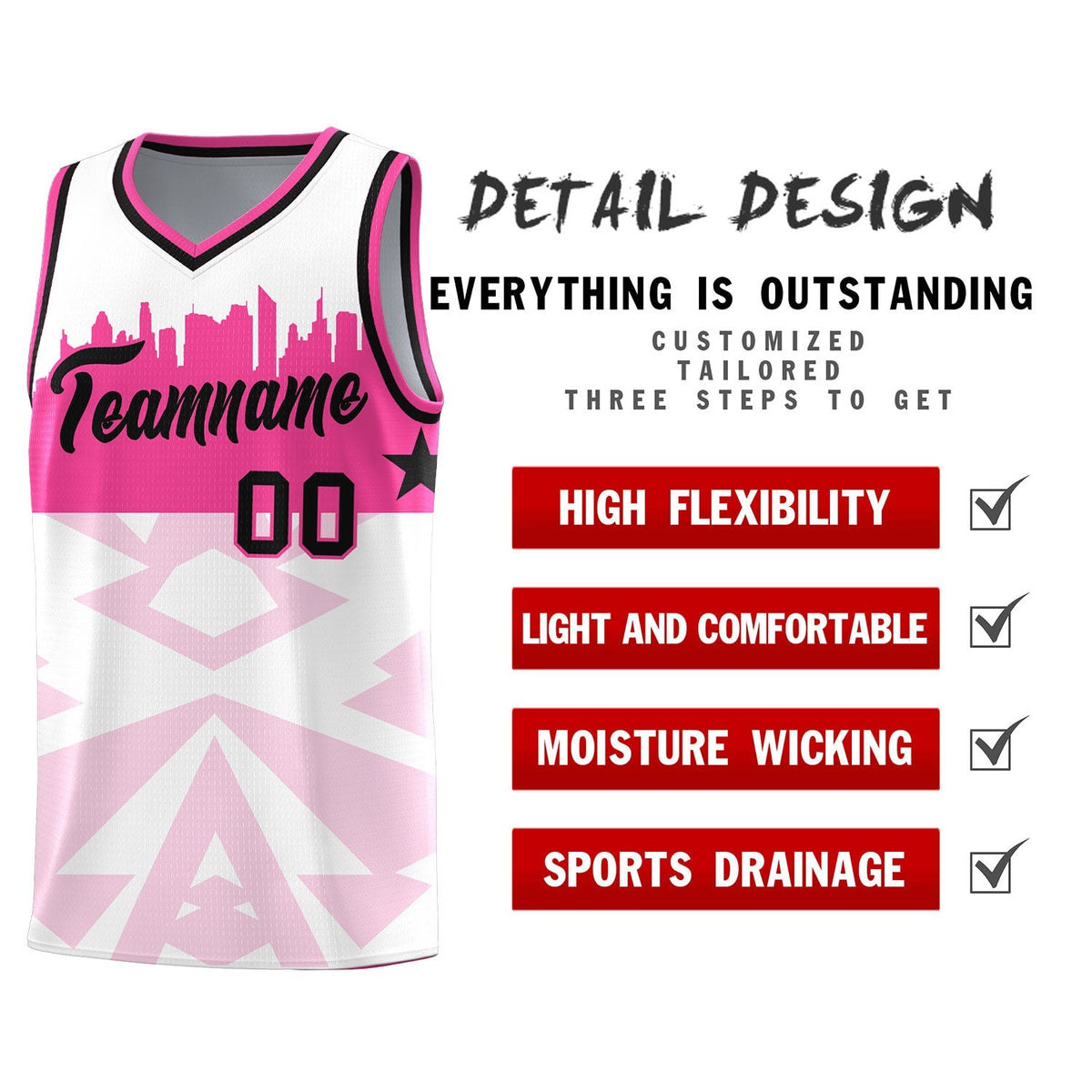 Custom White Personalized City Silhouette Pattern Sports Uniform Basketball Jersey|KXKSHOP