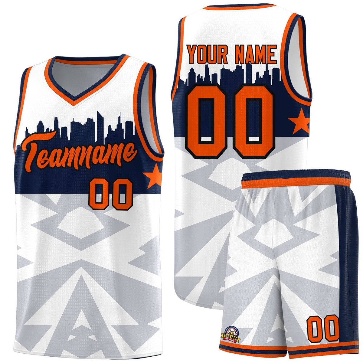 Custom White Personalized City Silhouette Pattern Sports Uniform Basketball Jersey|KXKSHOP