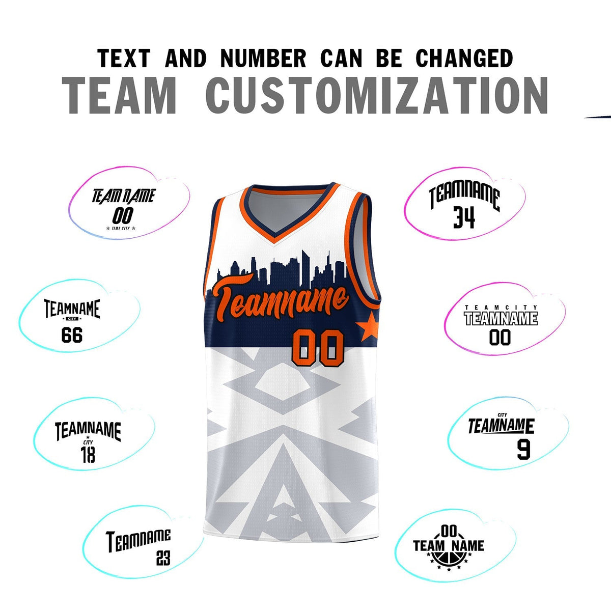 Custom White Personalized City Silhouette Pattern Sports Uniform Basketball Jersey|KXKSHOP