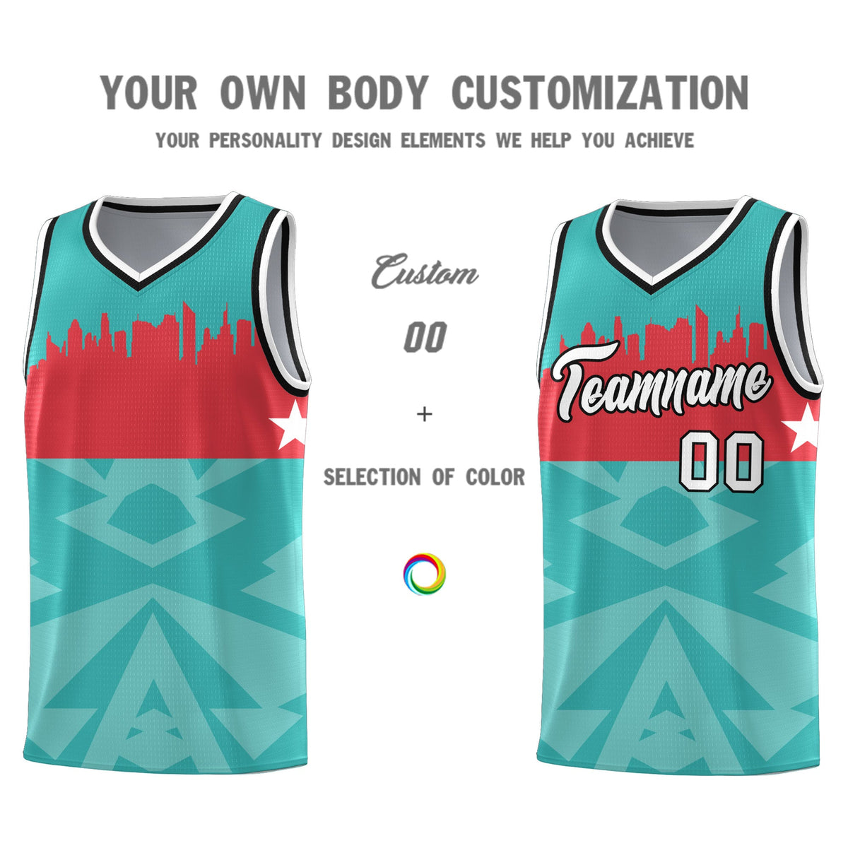 Custom Bright Green Personalized City Silhouette Pattern Sports Uniform Basketball Jersey|KXKSHOP