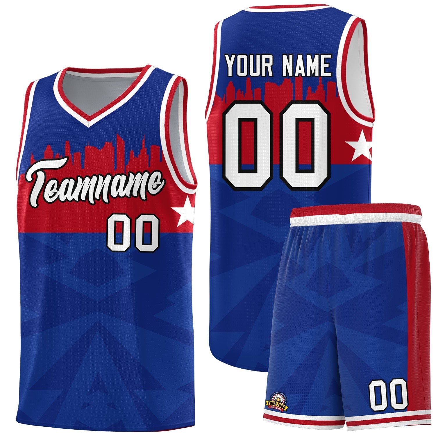 Custom Royal Personalized City Silhouette Pattern Sports Uniform Basketball Jersey|KXKSHOP