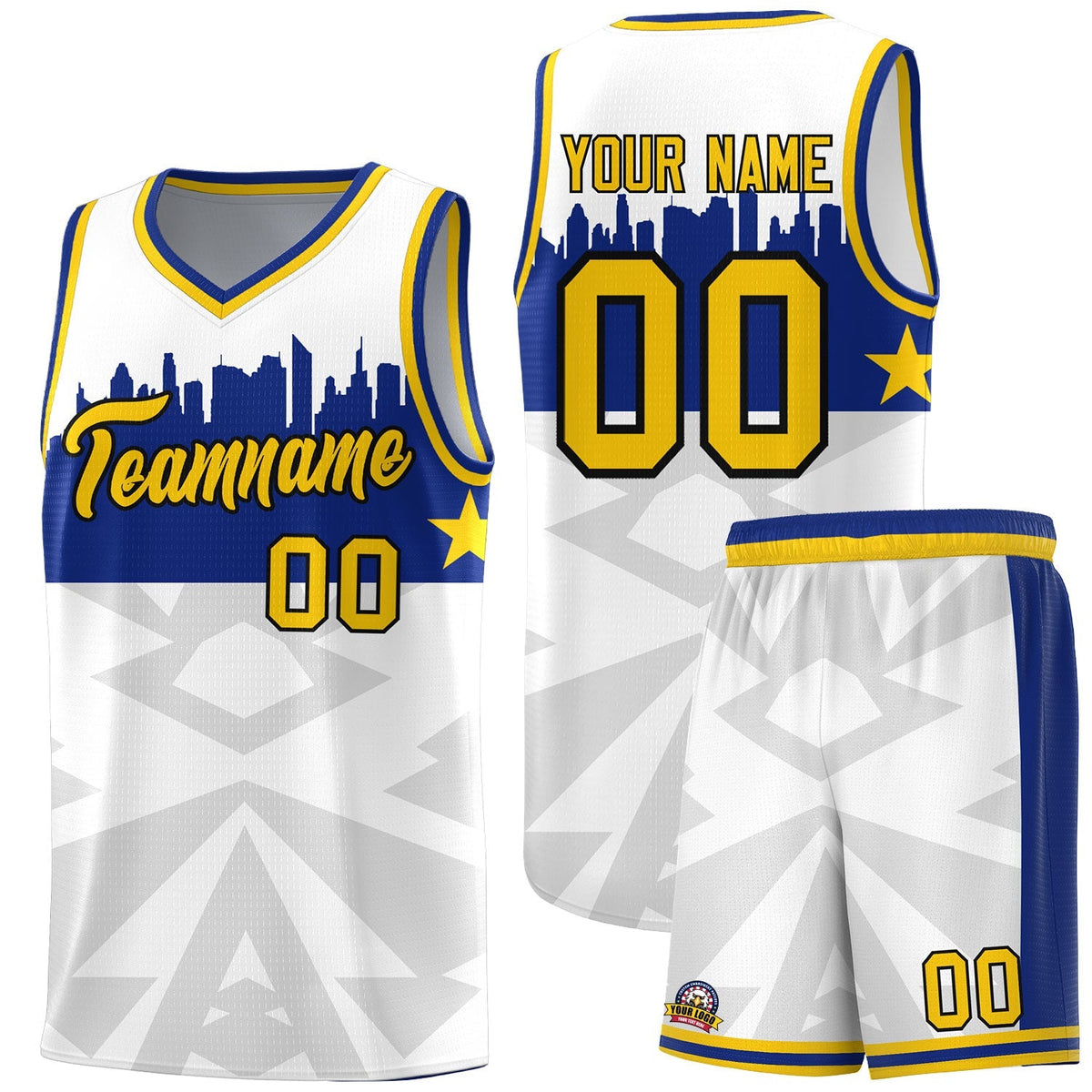 Custom White Personalized City Silhouette Pattern Sports Uniform Basketball Jersey|KXKSHOP