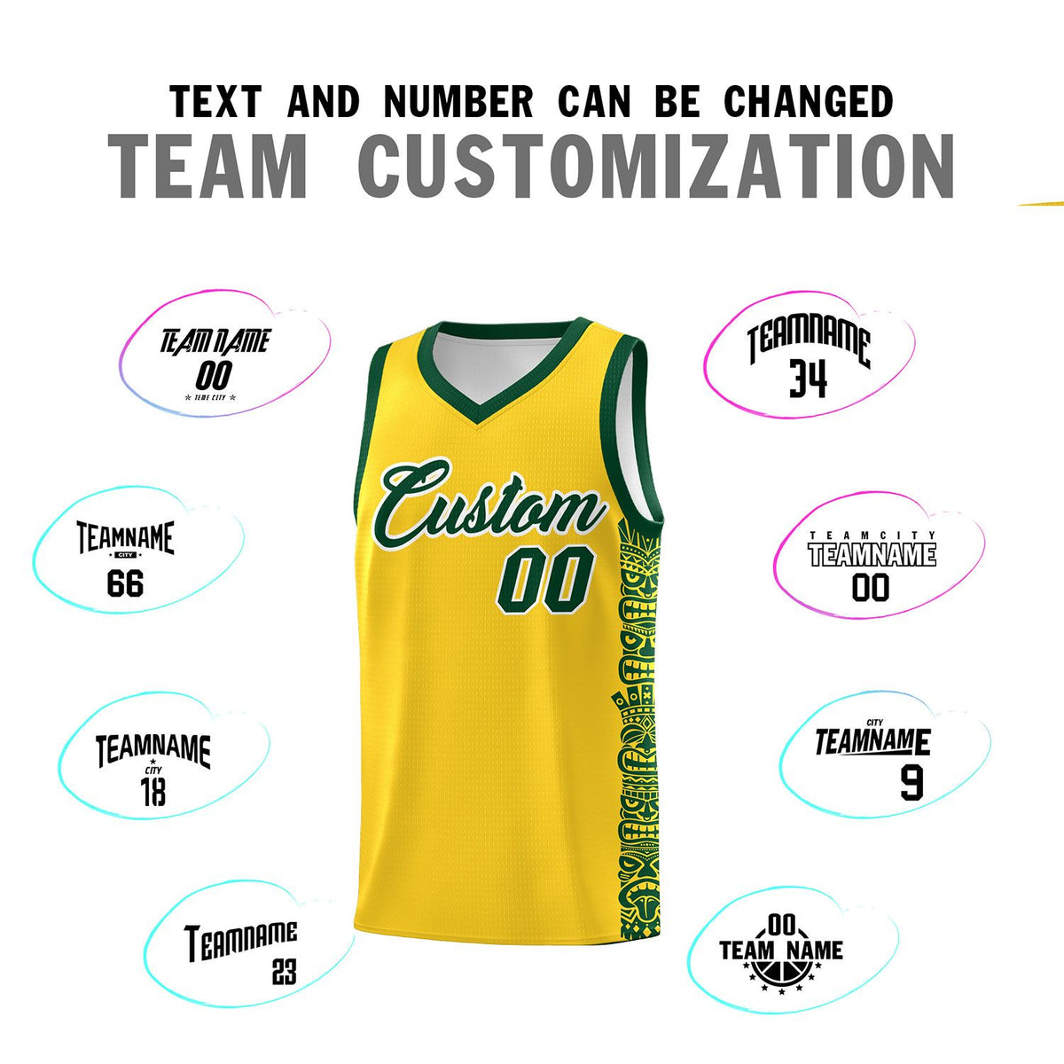 Custom Gold Gold Personalized Indians Pattern Kits Sports Uniform Basketball Jersey|KXKSHOP