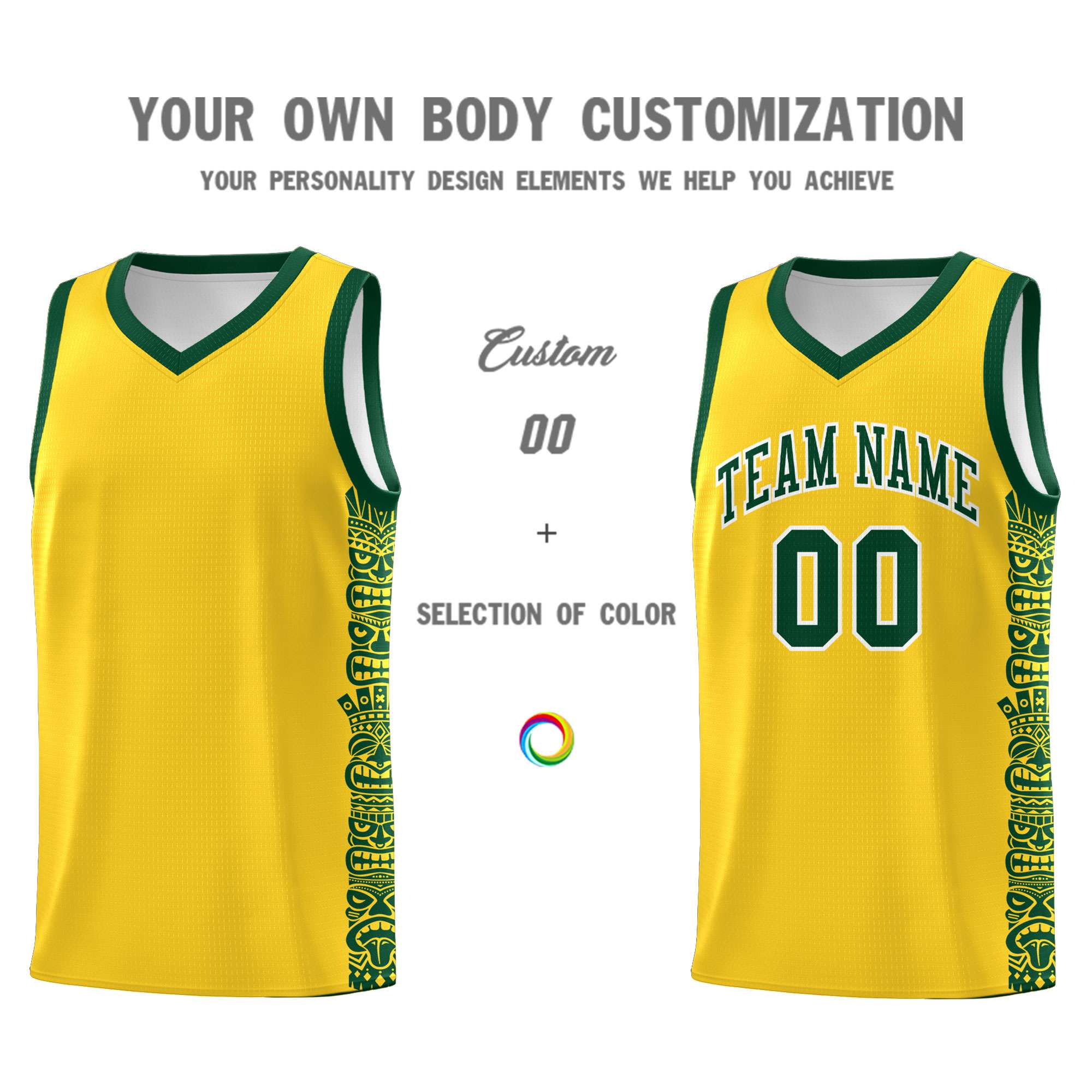 Custom Gold Gold Personalized Indians Pattern Kits Sports Uniform Basketball Jersey|KXKSHOP