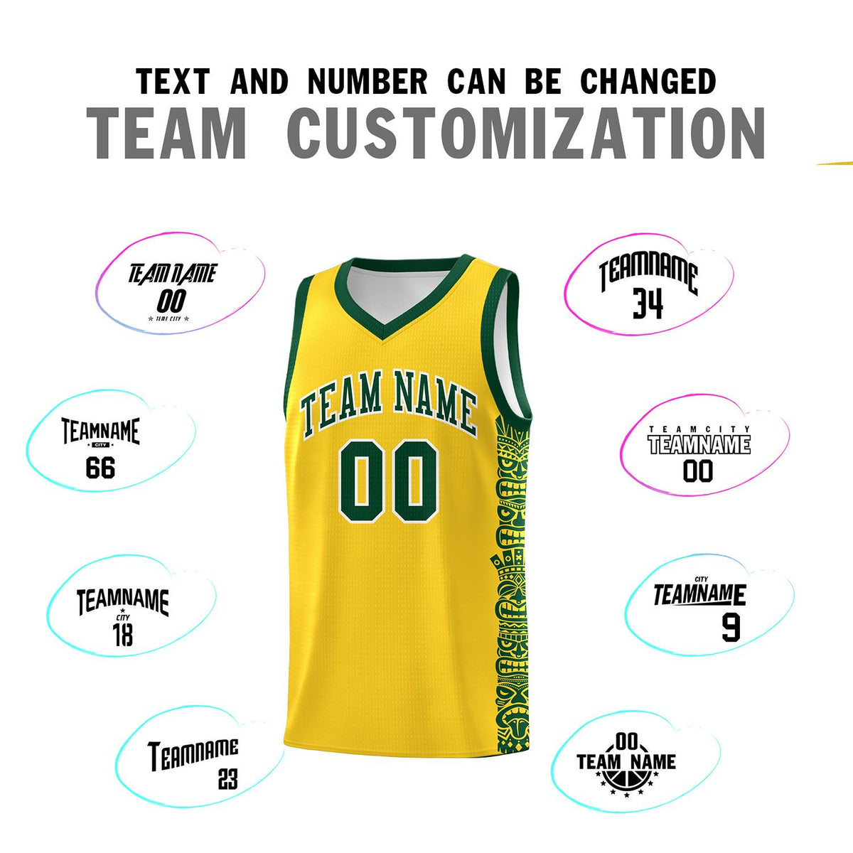Custom Gold Gold Personalized Indians Pattern Kits Sports Uniform Basketball Jersey|KXKSHOP