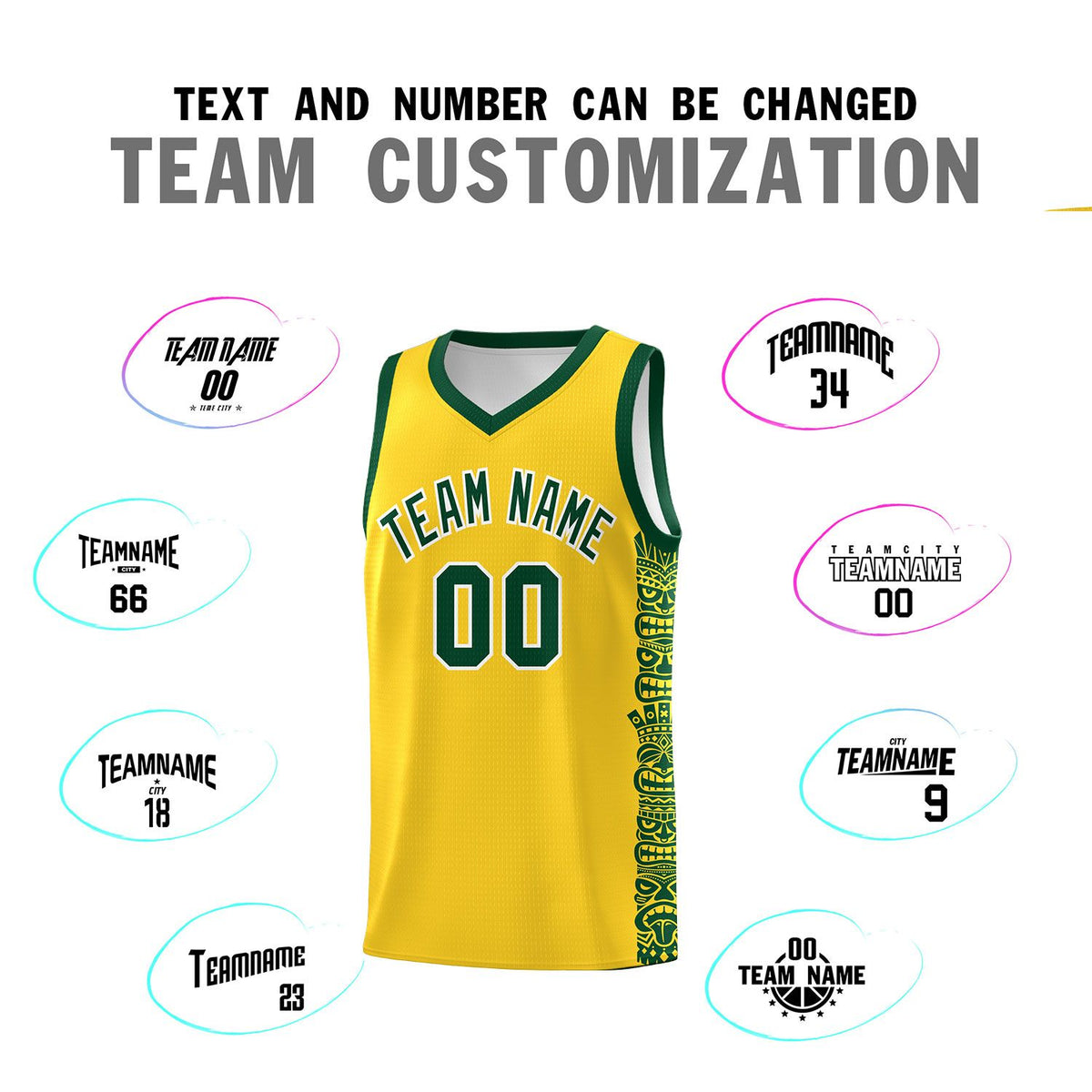 Custom Gold Gold Personalized Indians Pattern Kits Sports Uniform Basketball Jersey|KXKSHOP