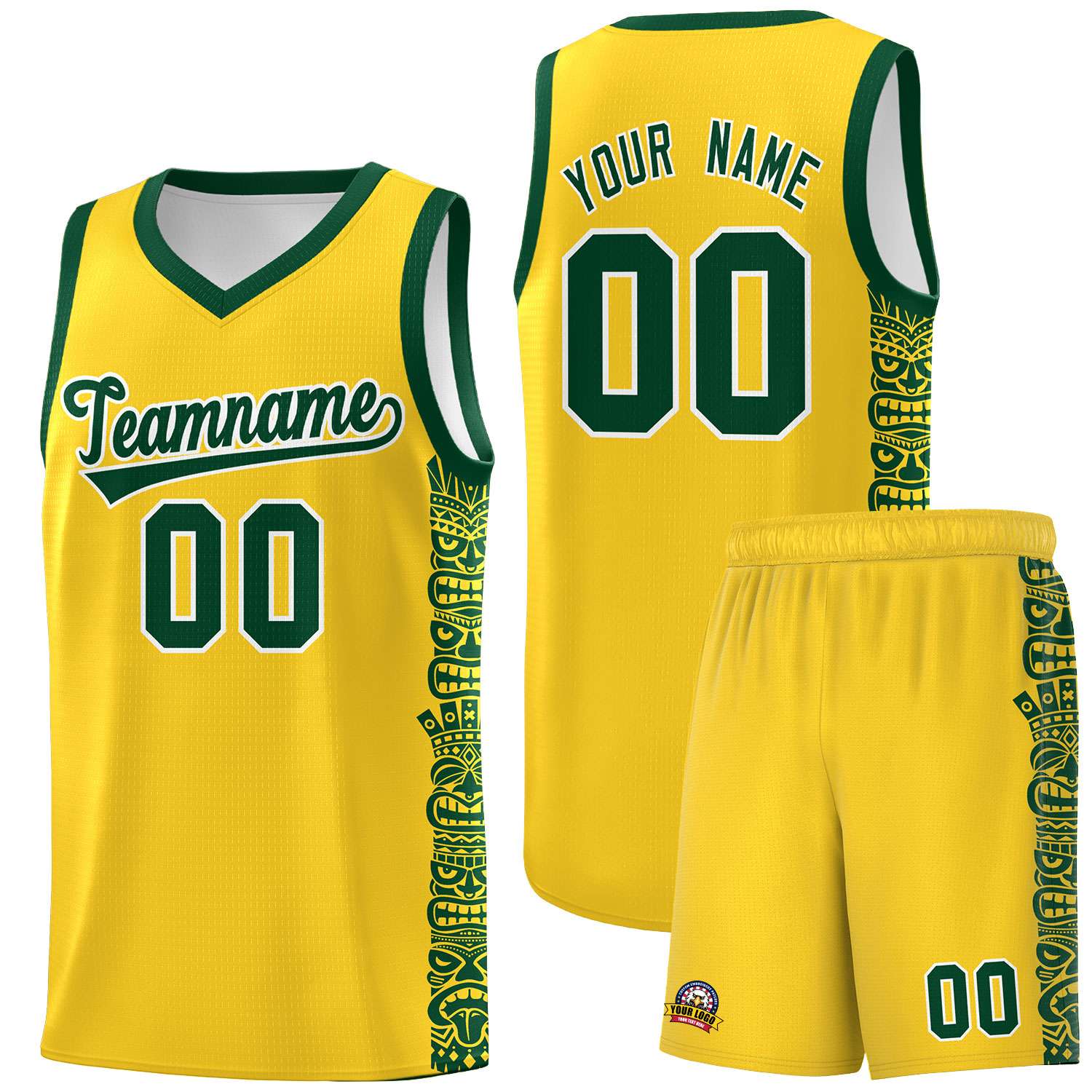 Custom Gold Gold Personalized Indians Pattern Kits Sports Uniform Basketball Jersey|KXKSHOP