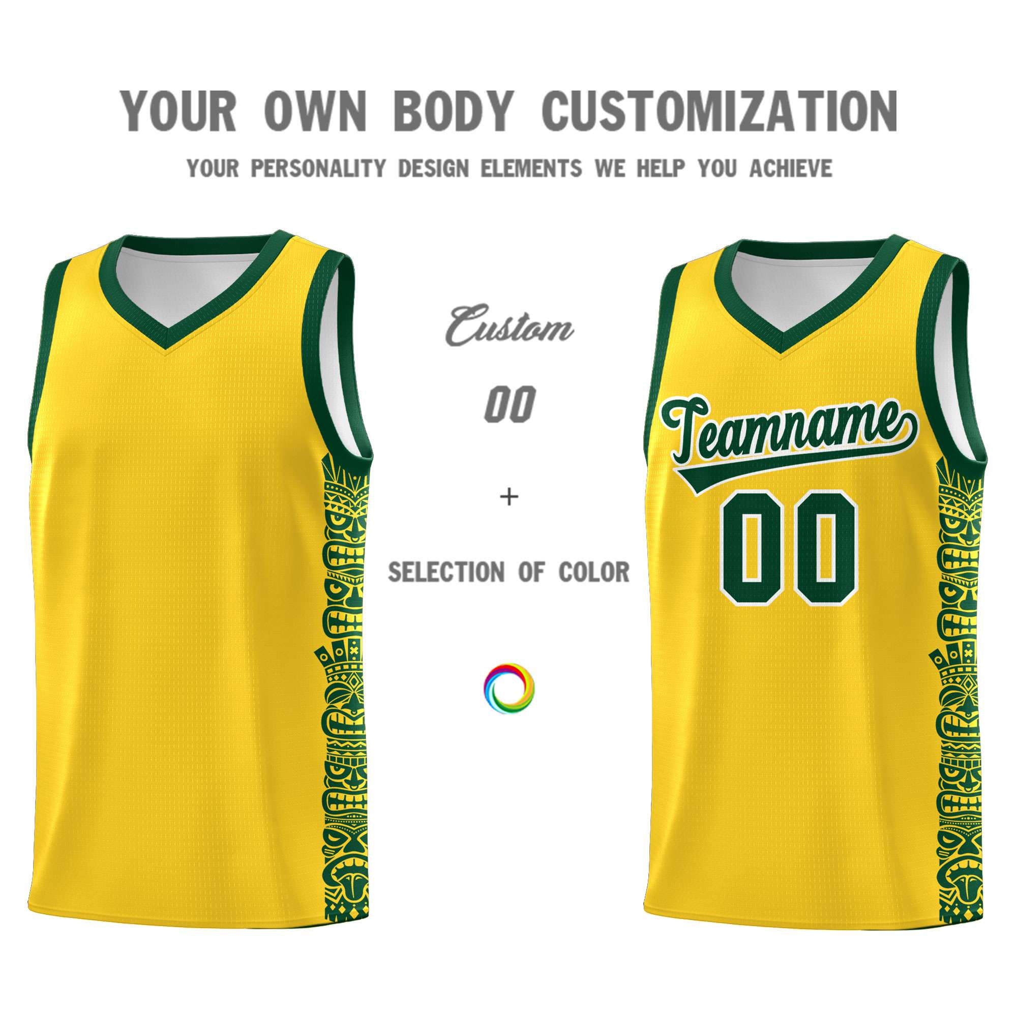 Custom Gold Gold Personalized Indians Pattern Kits Sports Uniform Basketball Jersey|KXKSHOP