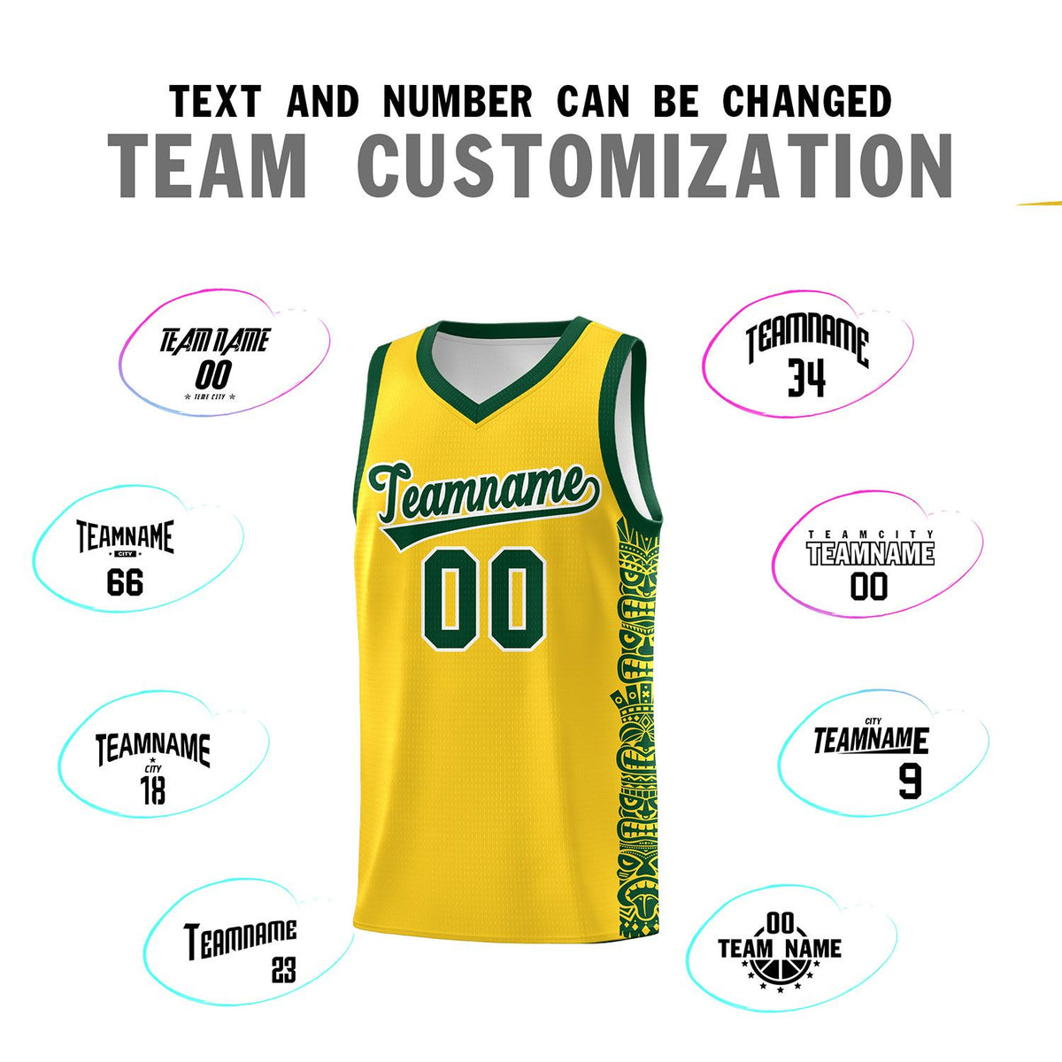 Custom Gold Gold Personalized Indians Pattern Kits Sports Uniform Basketball Jersey|KXKSHOP