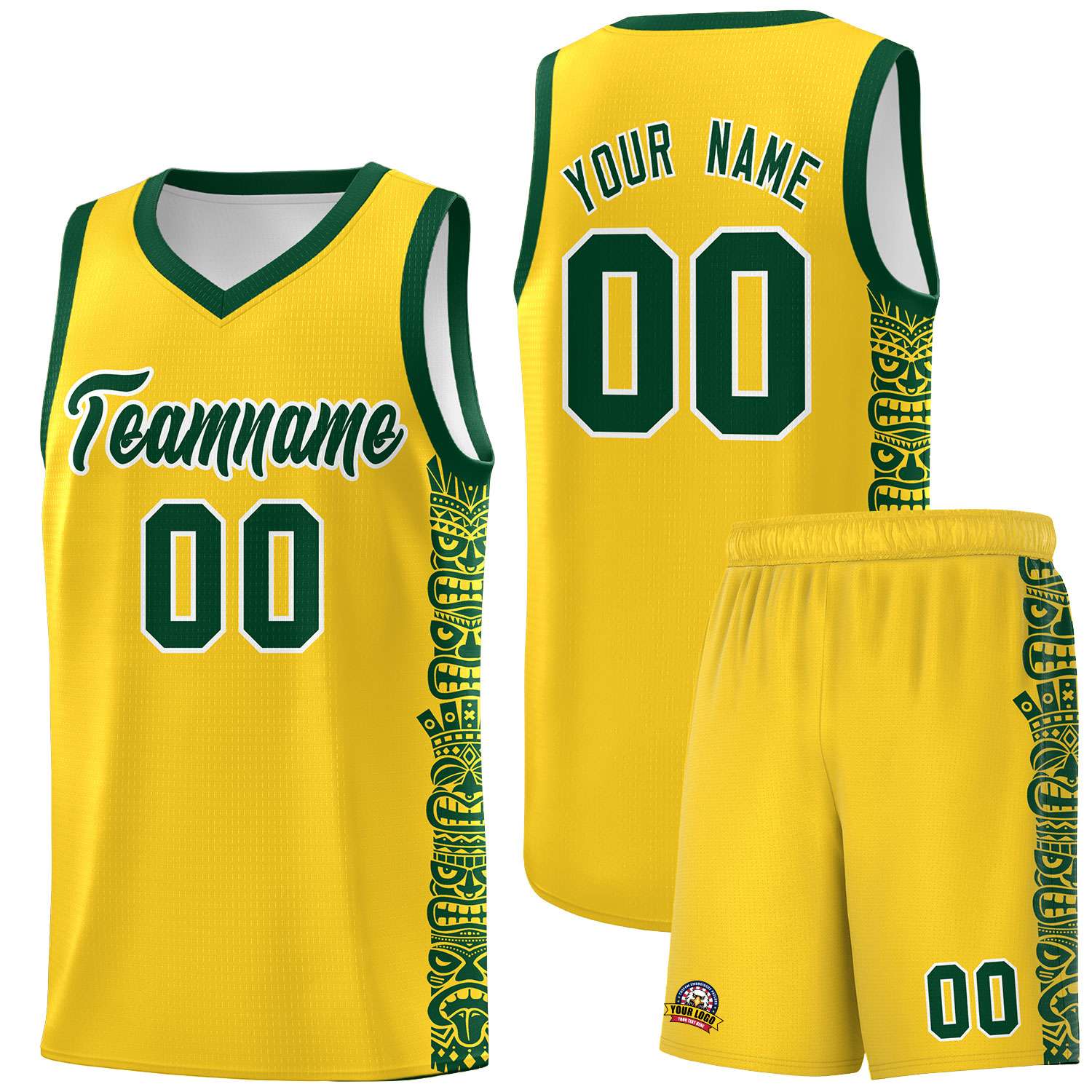 Custom Gold Gold Personalized Indians Pattern Kits Sports Uniform Basketball Jersey|KXKSHOP