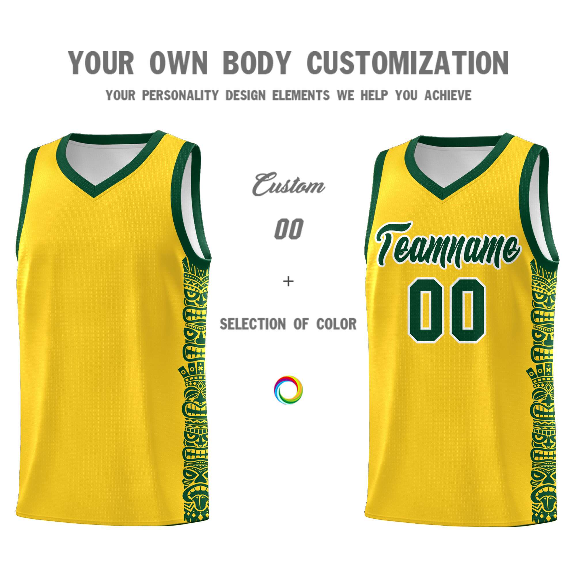 Custom Gold Gold Personalized Indians Pattern Kits Sports Uniform Basketball Jersey|KXKSHOP