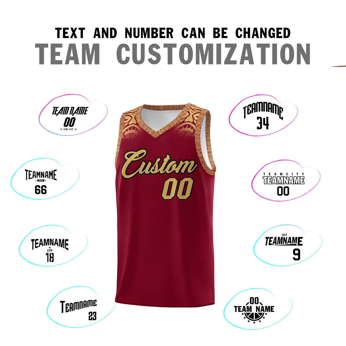 Custom Crimson Old Gold Personalized Indians Print Kits Sports Uniform Basketball Jersey|KXKSHOP