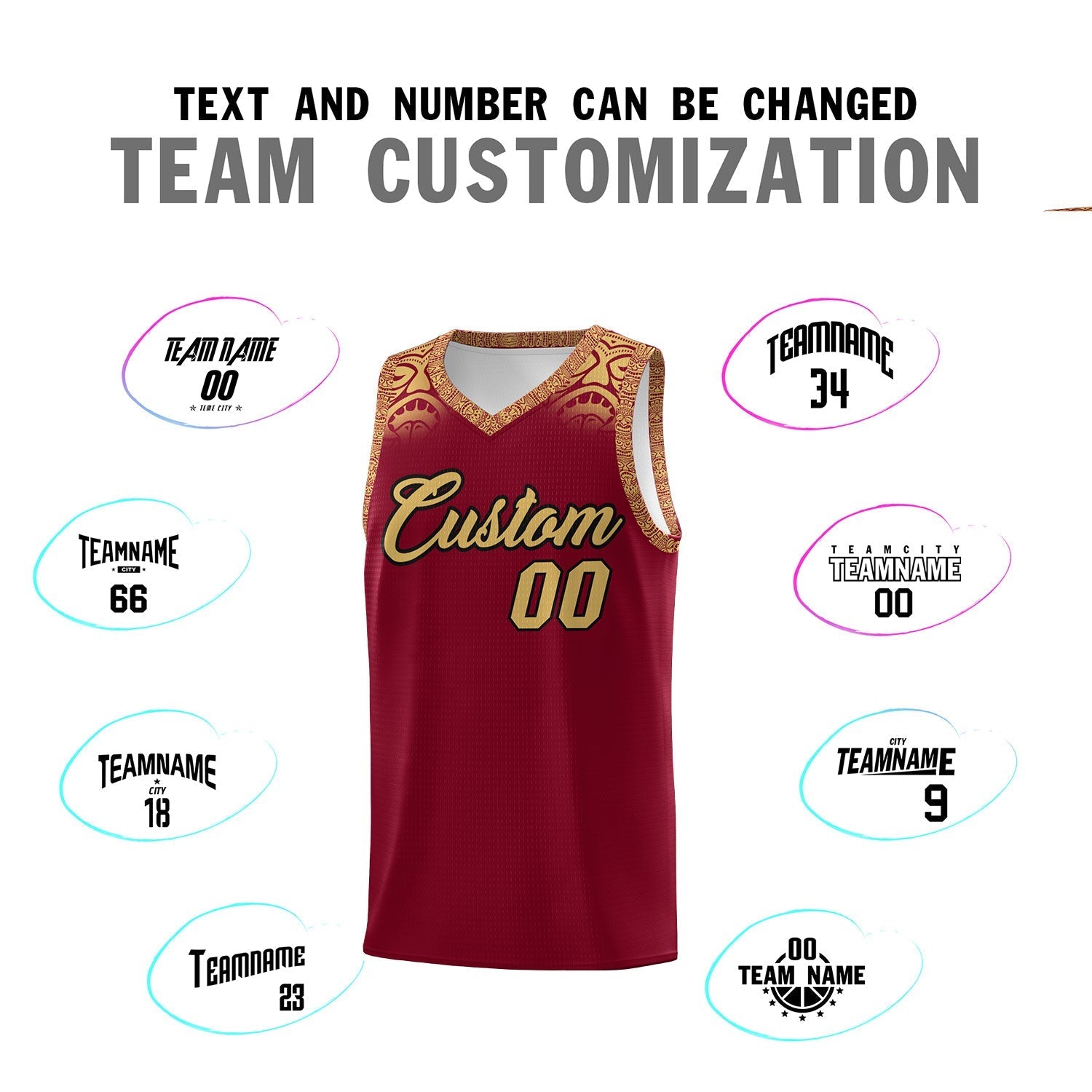 Custom Crimson Old Gold Personalized Indians Print Kits Sports Uniform Basketball Jersey|KXKSHOP