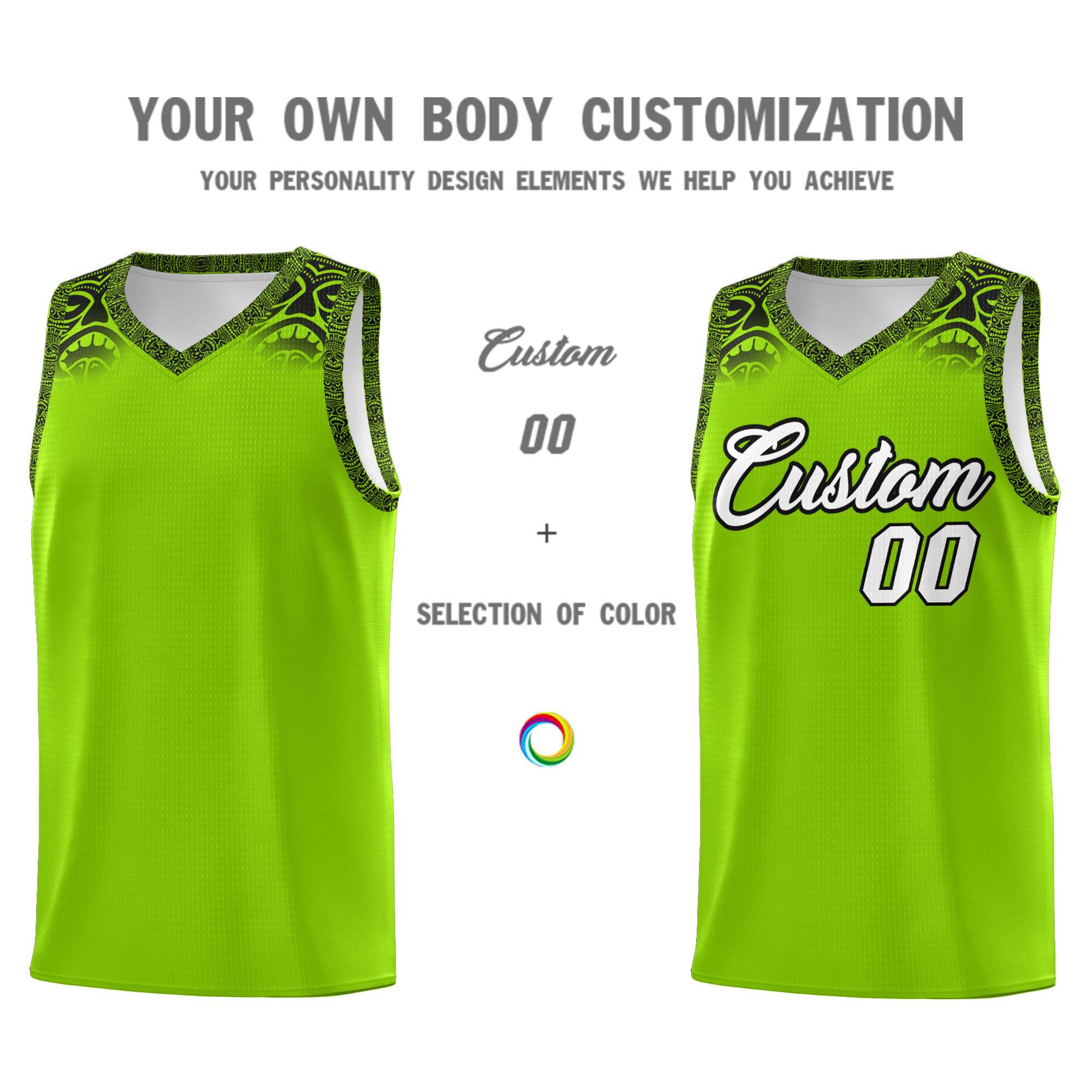 Custom Green Black Personalized Indians Print Kits Sports Uniform Basketball Jersey|KXKSHOP