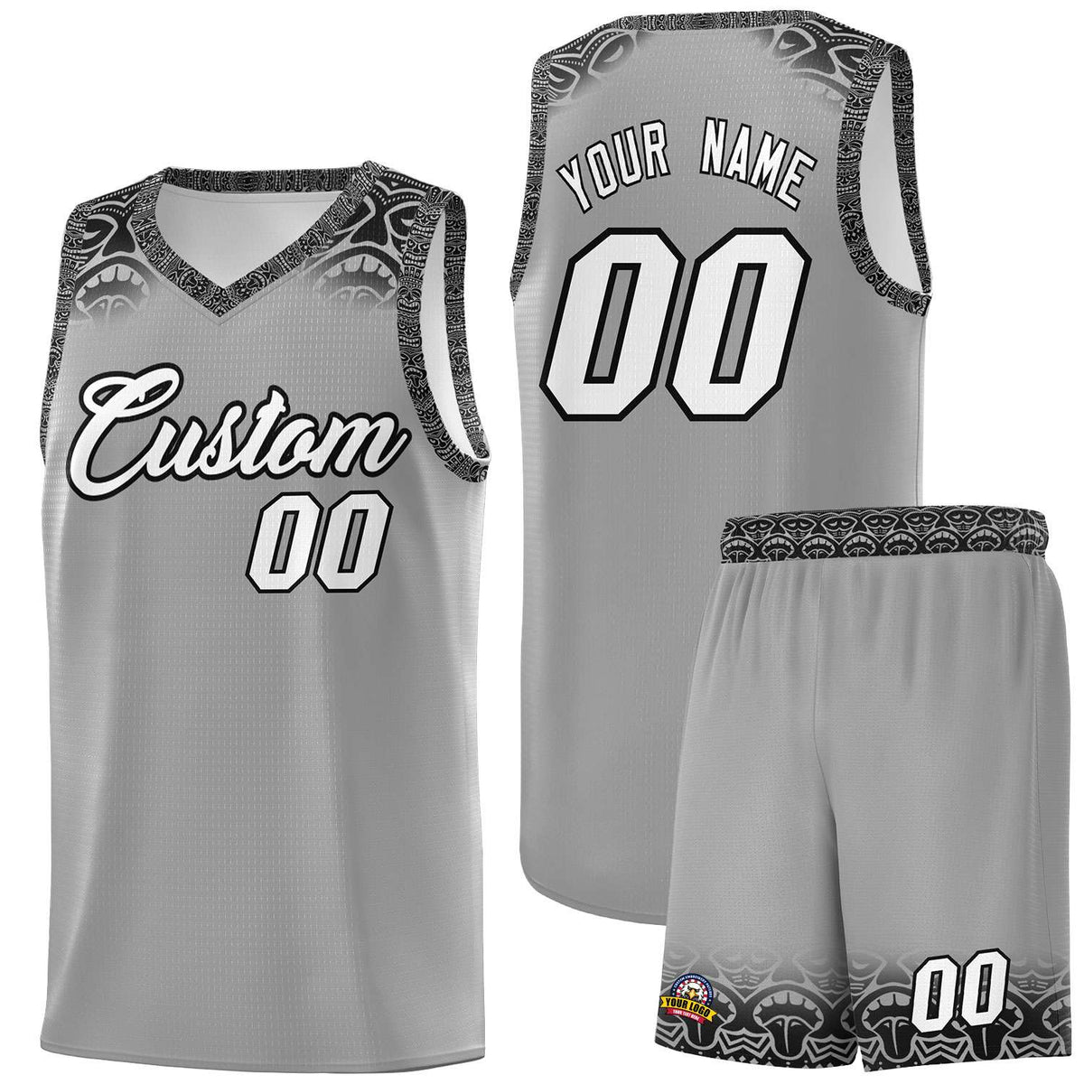 Custom Dark Gray Black Personalized Indians Print Kits Sports Uniform Basketball Jersey|KXKSHOP