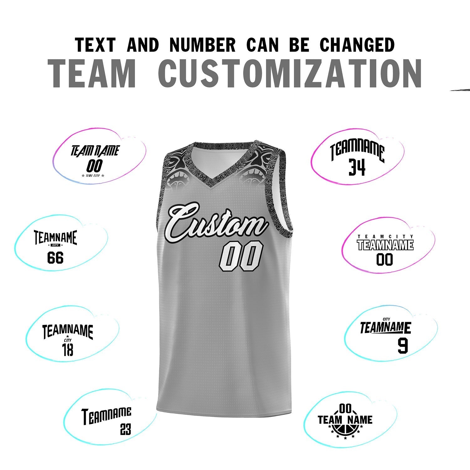 Custom Dark Gray Black Personalized Indians Print Kits Sports Uniform Basketball Jersey|KXKSHOP