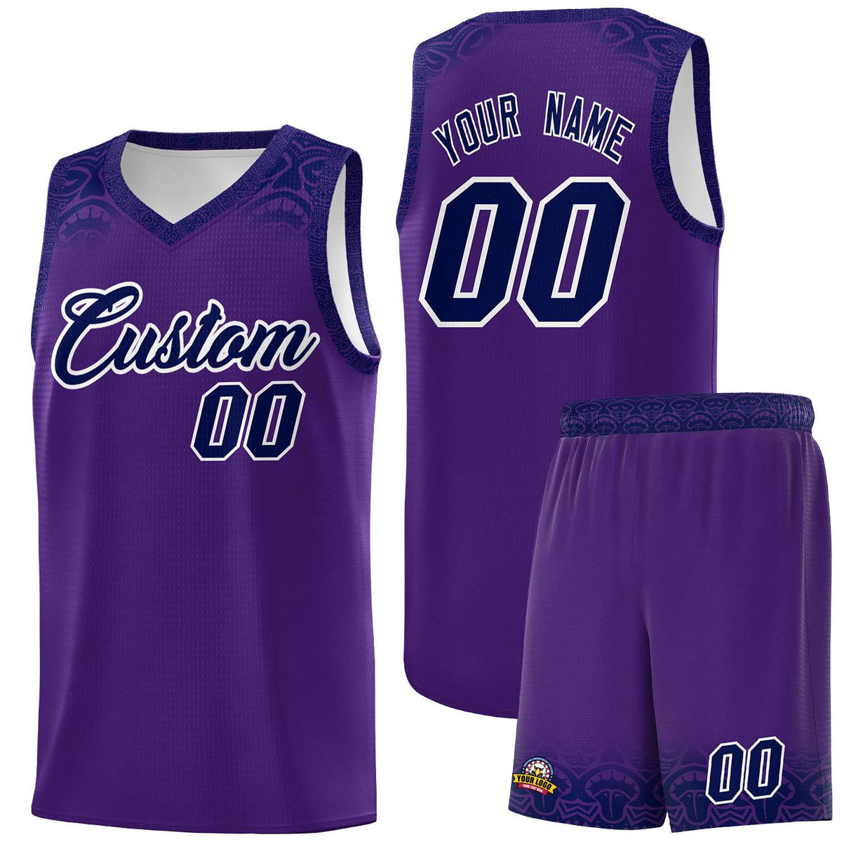 Custom Purple Royal Personalized Indians Print Kits Sports Uniform Basketball Jersey|KXKSHOP