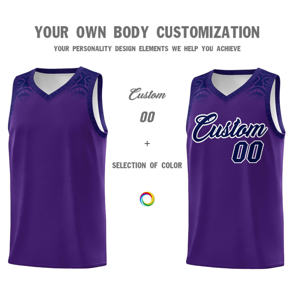 Custom Purple Royal Personalized Indians Print Kits Sports Uniform Basketball Jersey|KXKSHOP