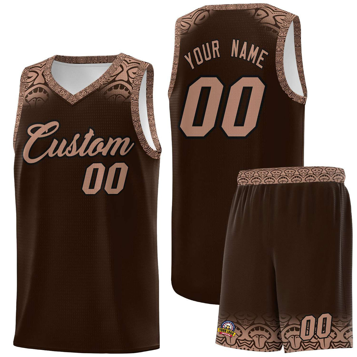 Custom Brown Teabrown Personalized Indians Print Kits Sports Uniform Basketball Jersey|KXKSHOP