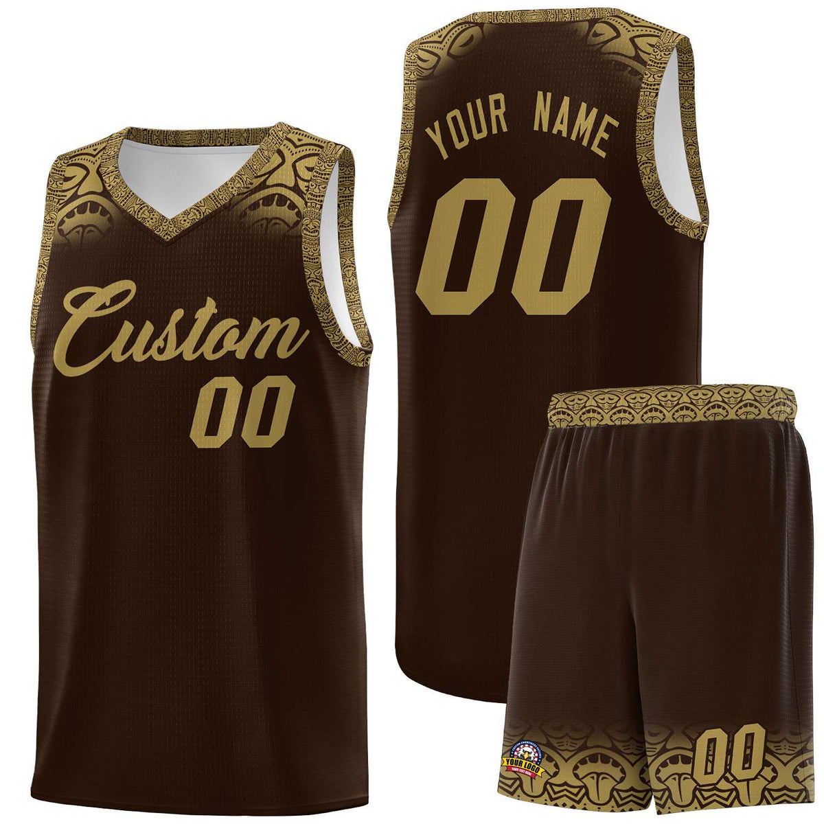 Custom Brown Desert Yellow Personalized Indians Print Kits Sports Uniform Basketball Jersey|KXKSHOP