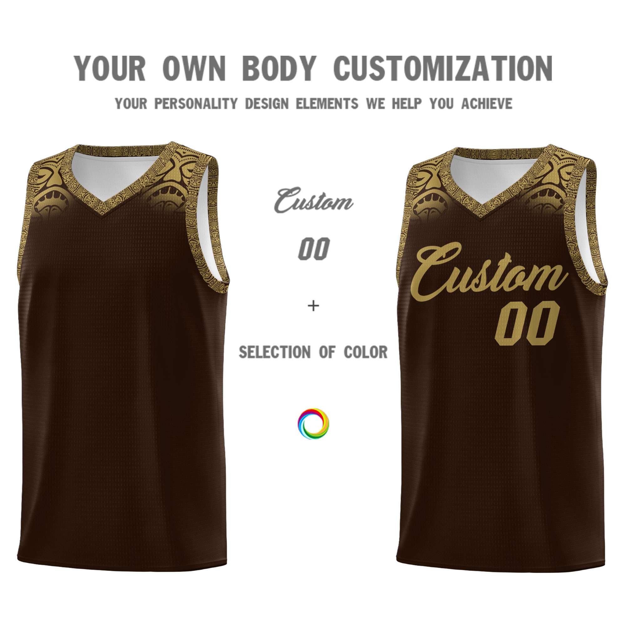 Custom Brown Desert Yellow Personalized Indians Print Kits Sports Uniform Basketball Jersey|KXKSHOP