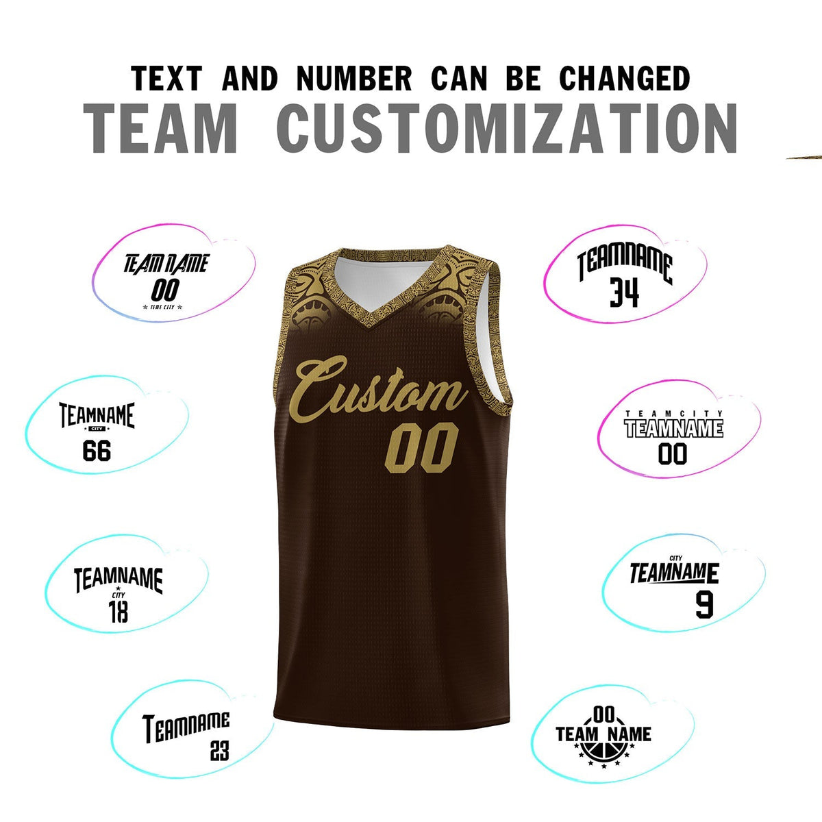 Custom Brown Desert Yellow Personalized Indians Print Kits Sports Uniform Basketball Jersey|KXKSHOP