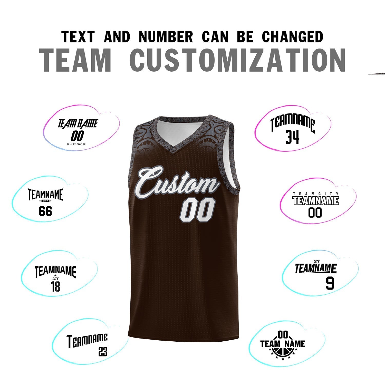 Custom Brown Dark Gray Personalized Indians Print Kits Sports Uniform Basketball Jersey|KXKSHOP