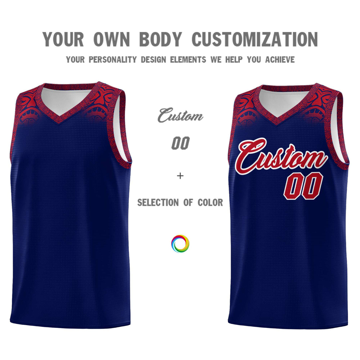 Custom Royal Red Personalized Indians Print Kits Sports Uniform Basketball Jersey|KXKSHOP
