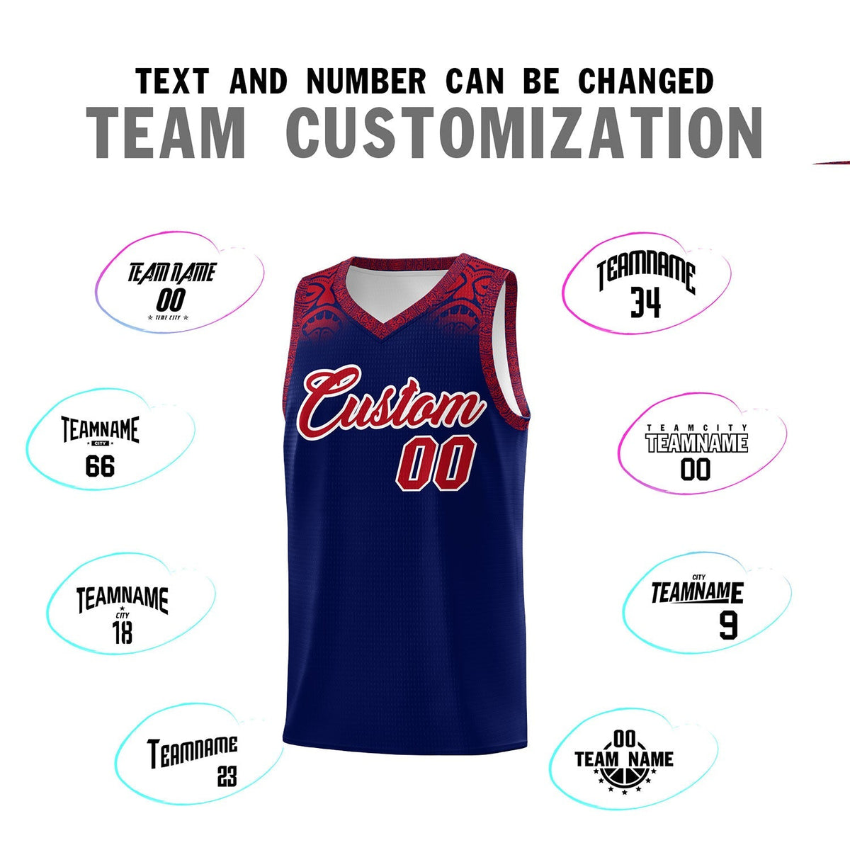 Custom Royal Red Personalized Indians Print Kits Sports Uniform Basketball Jersey|KXKSHOP