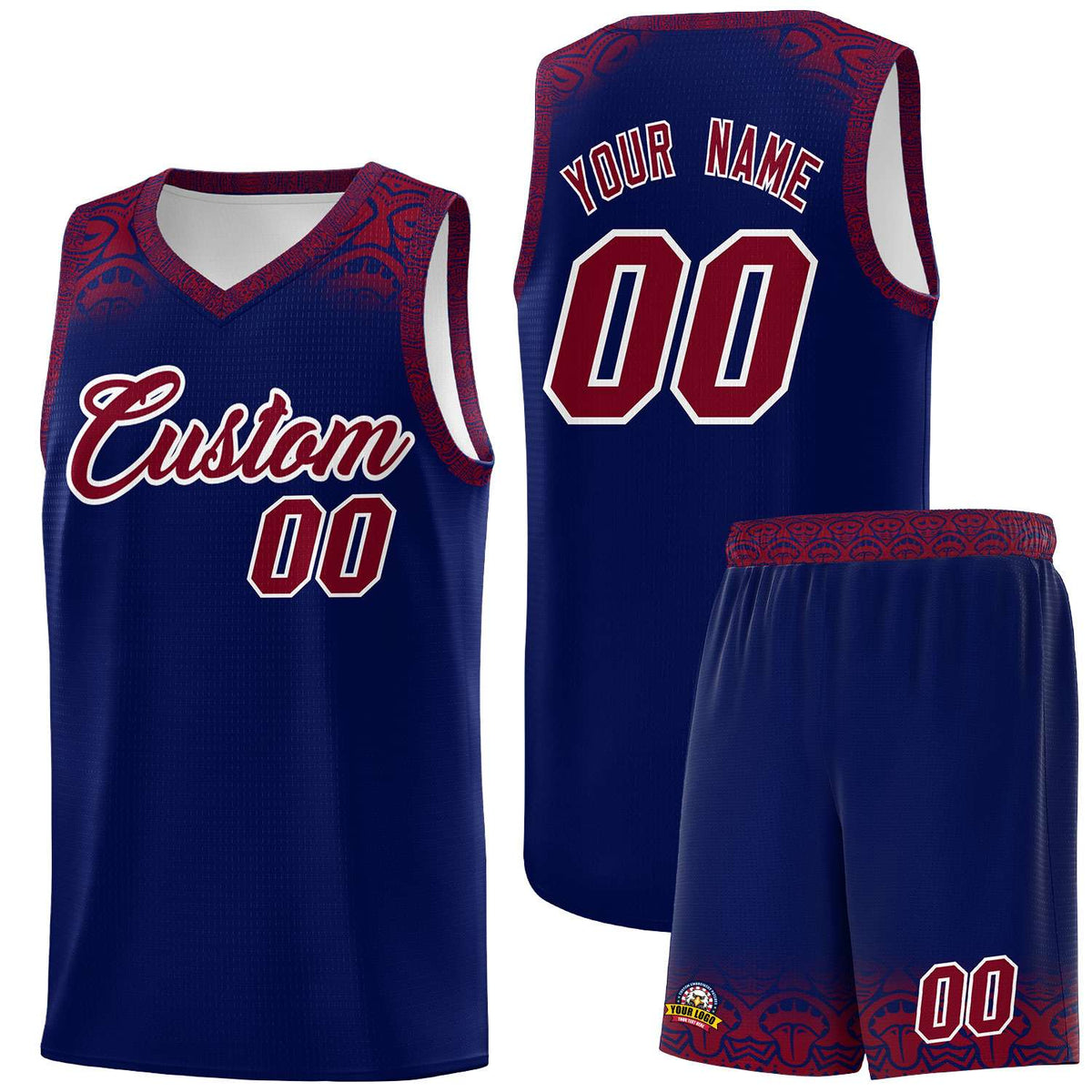 Custom Royal Crimson Personalized Indians Print Kits Sports Uniform Basketball Jersey|KXKSHOP