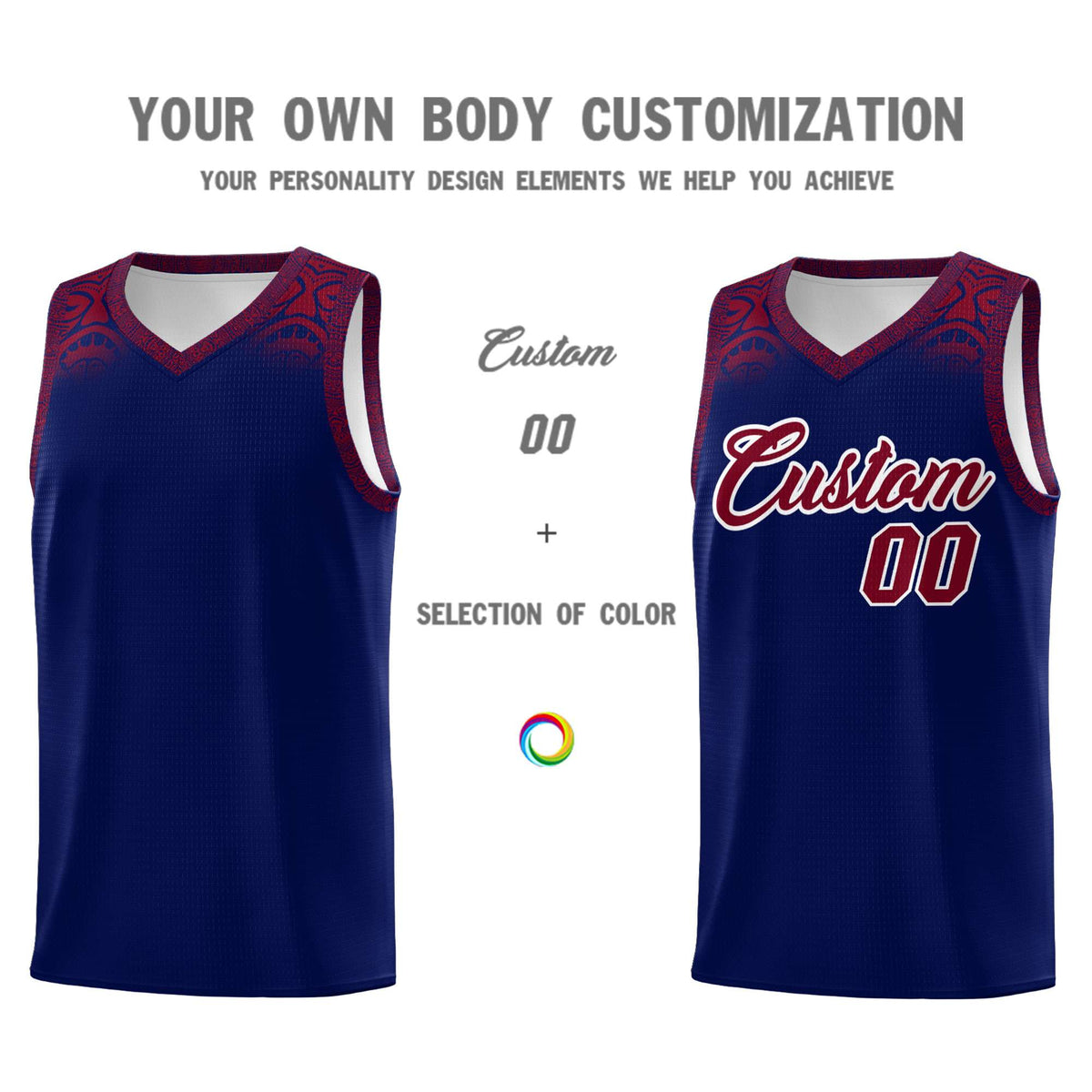 Custom Royal Crimson Personalized Indians Print Kits Sports Uniform Basketball Jersey|KXKSHOP