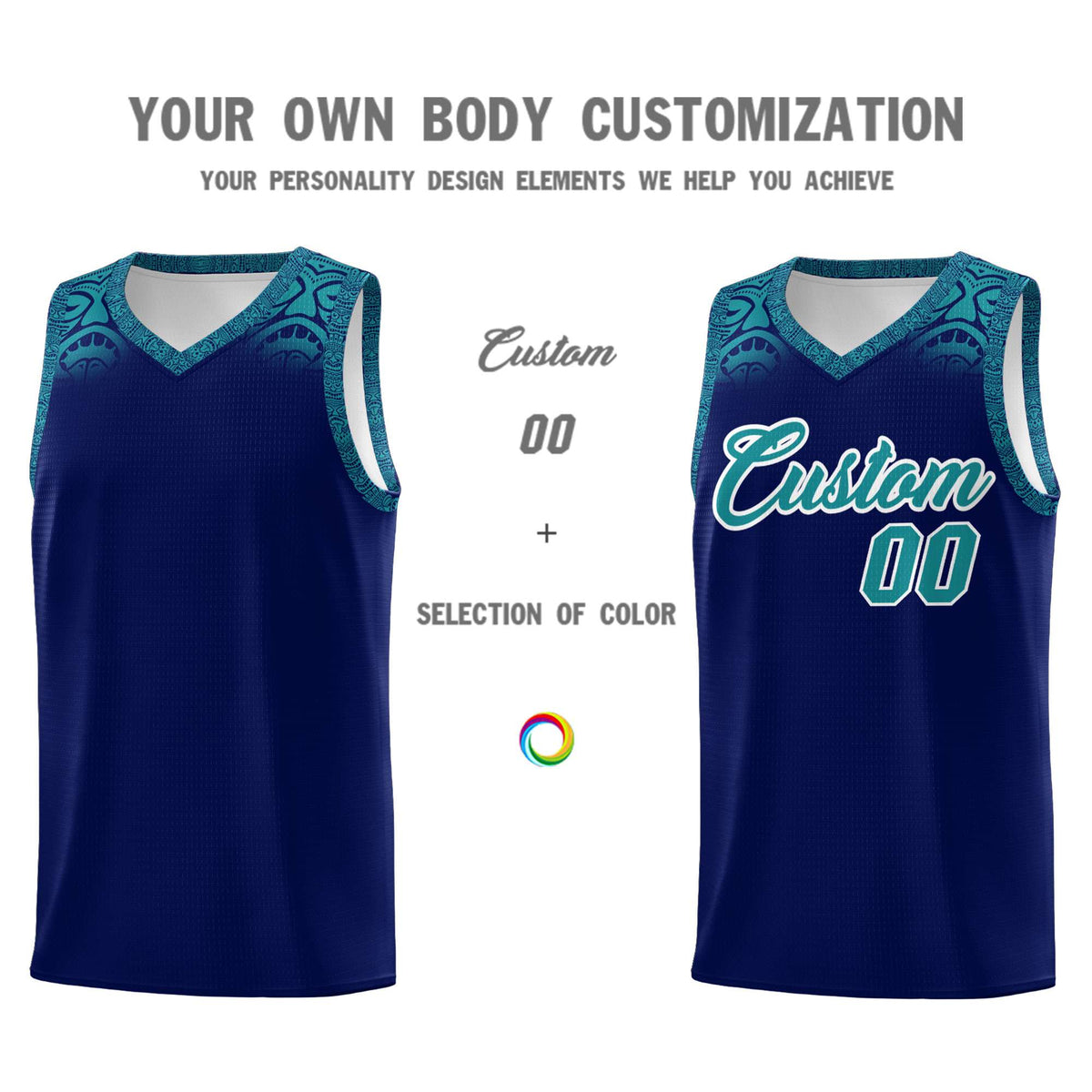 Custom Royal Aqua Personalized Indians Print Kits Sports Uniform Basketball Jersey|KXKSHOP