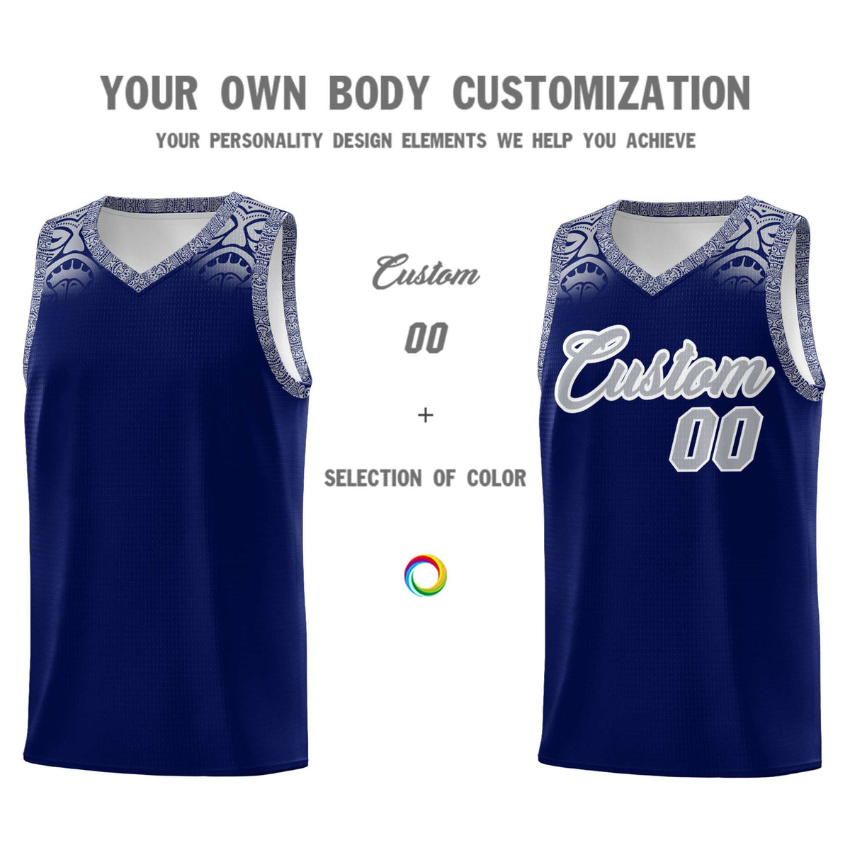 Custom Royal Gray Personalized Indians Print Kits Sports Uniform Basketball Jersey|KXKSHOP