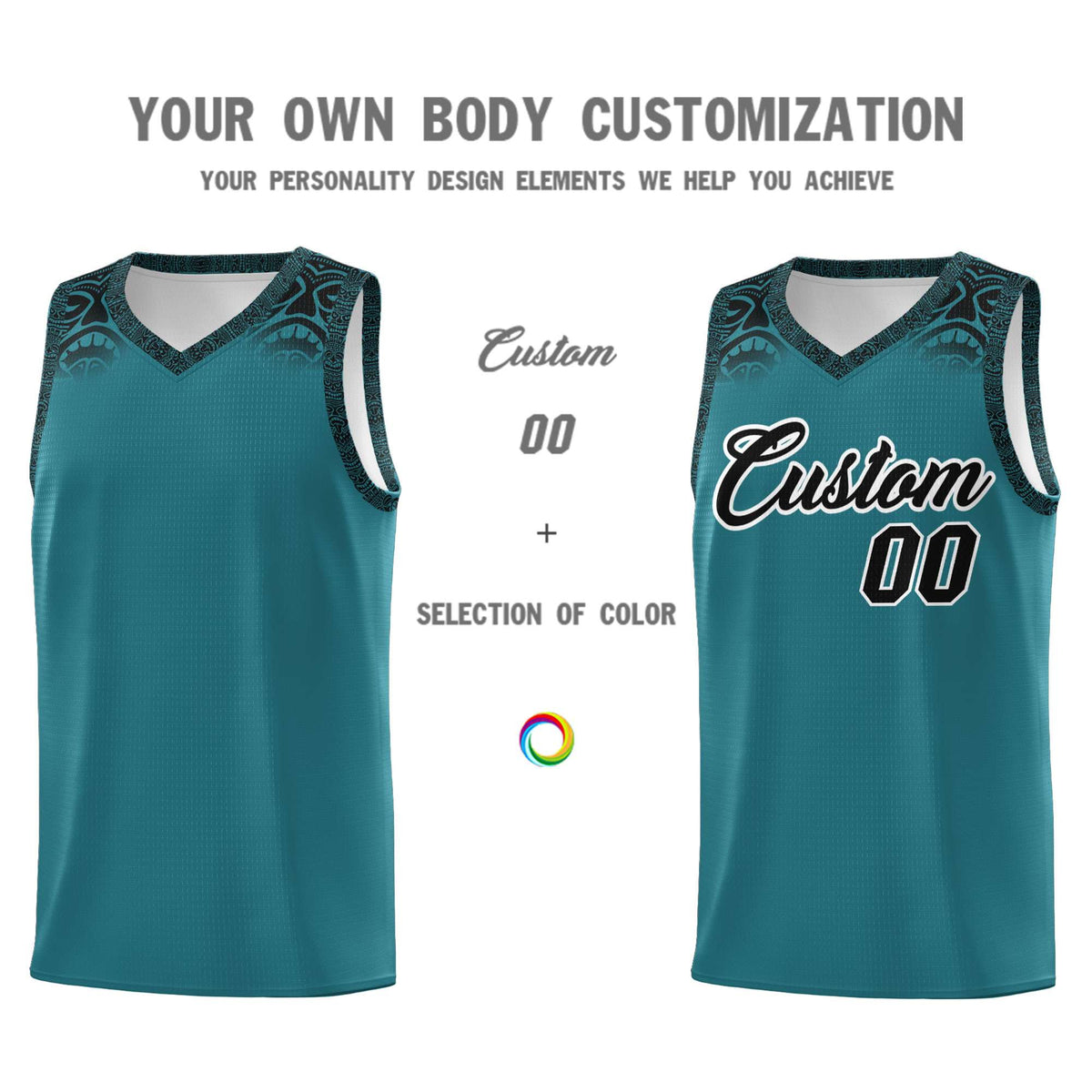 Custom Aqua Black Personalized Indians Print Kits Sports Uniform Basketball Jersey|KXKSHOP